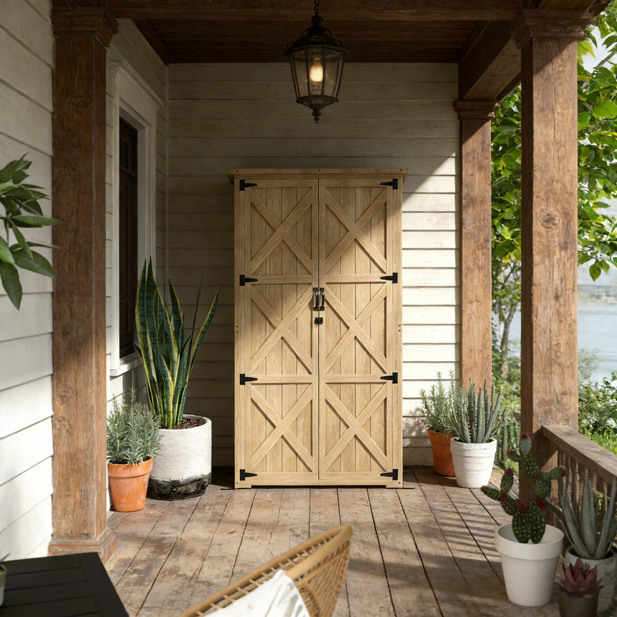 Natural Outdoor Storage Cabinet