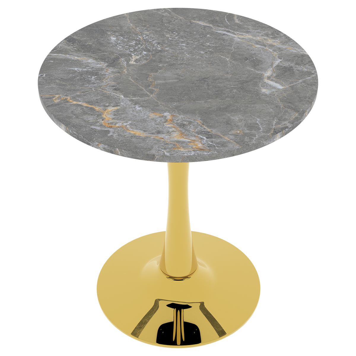 Gold Round Side Table, 27.6 in