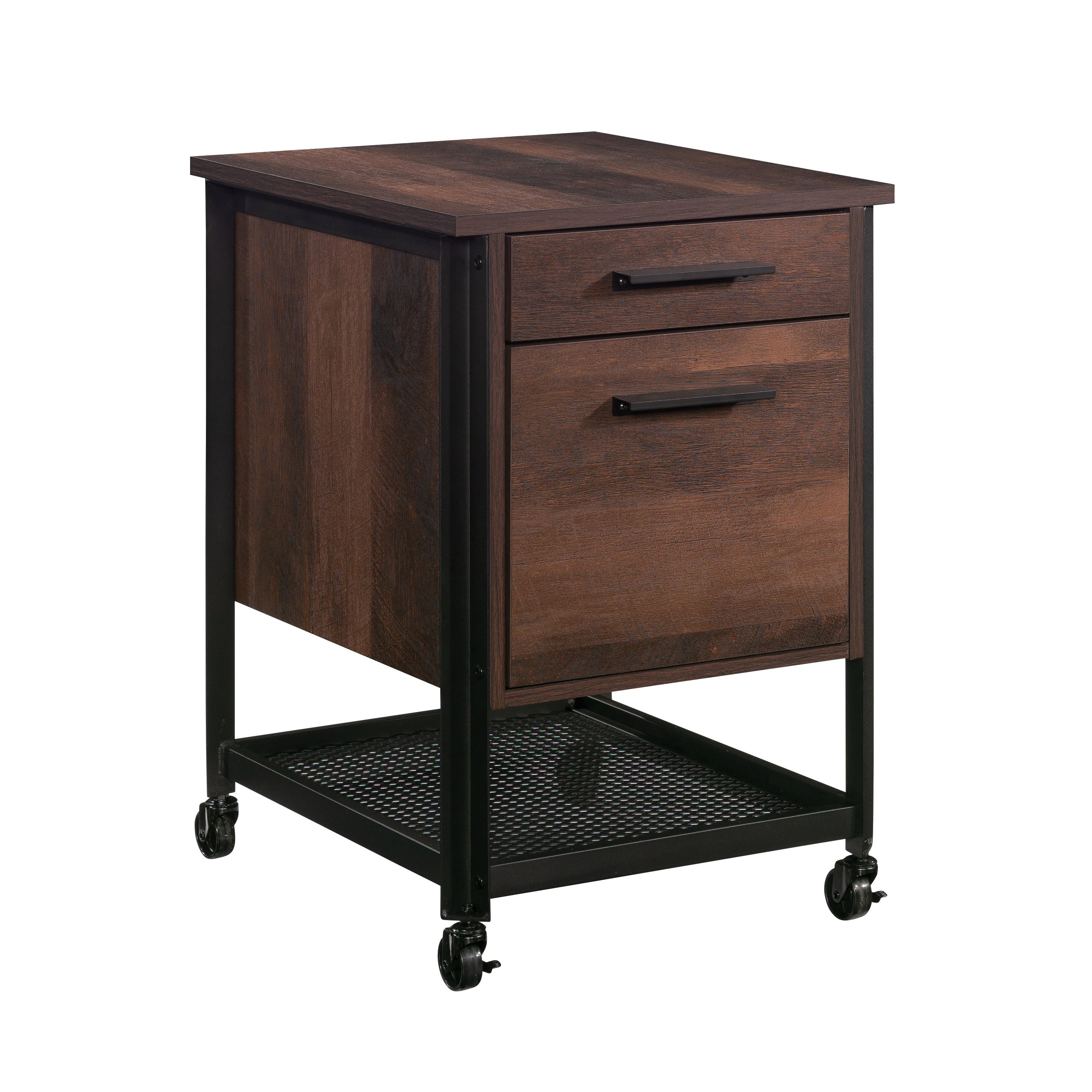 Rolling File Cabinet with Lock, 20.3 in, Oak