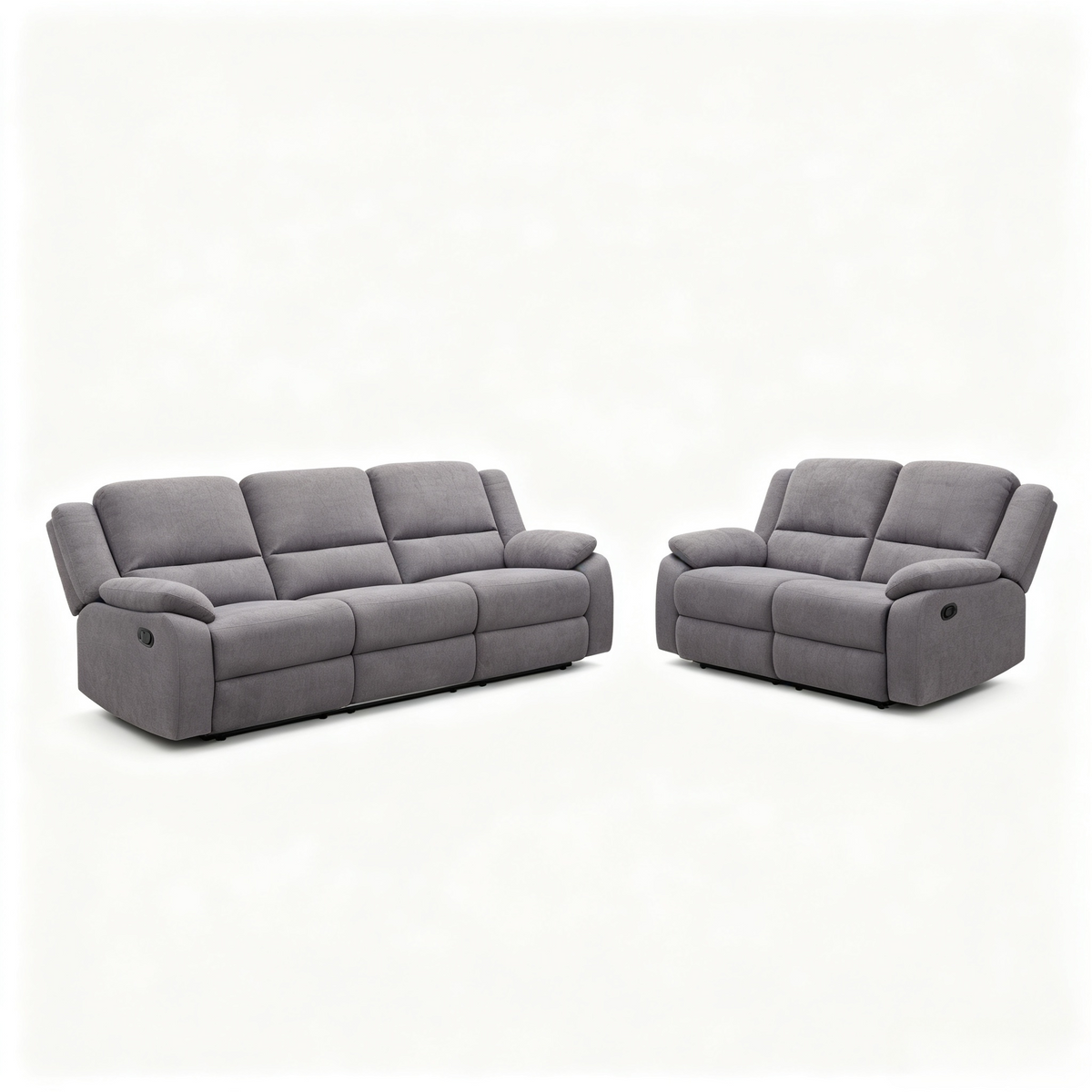 Gray Reclining Sofa and Loveseat Set