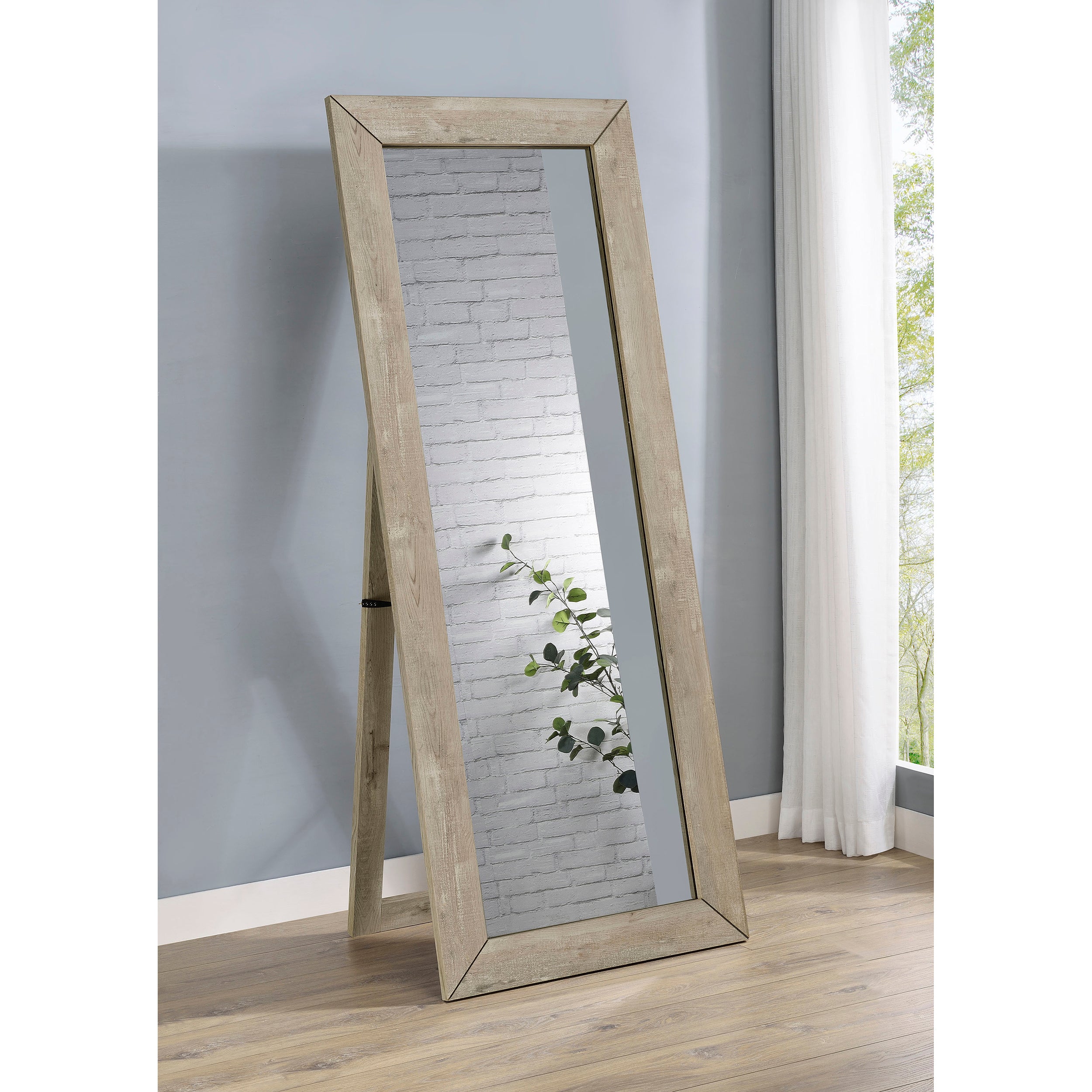 72-Inch Full Length Standing Mirror, Grey Washed Oak