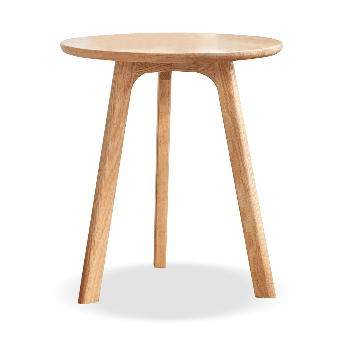 Natural Solid Wood Round Side Table, 17.7 in