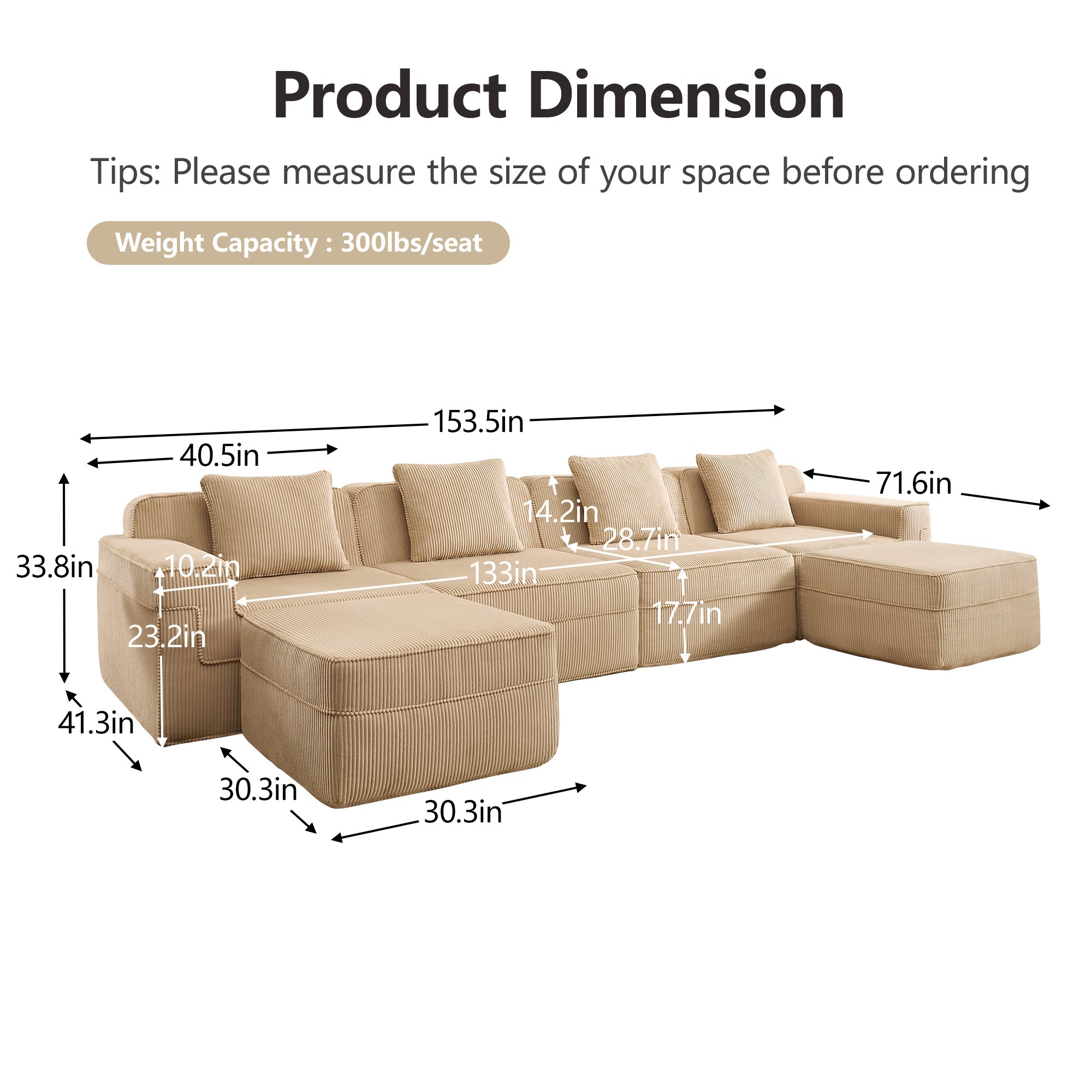 Hudson 4-Seat Boneless Couch in Camel #OttOnly_2 #Color_Camel