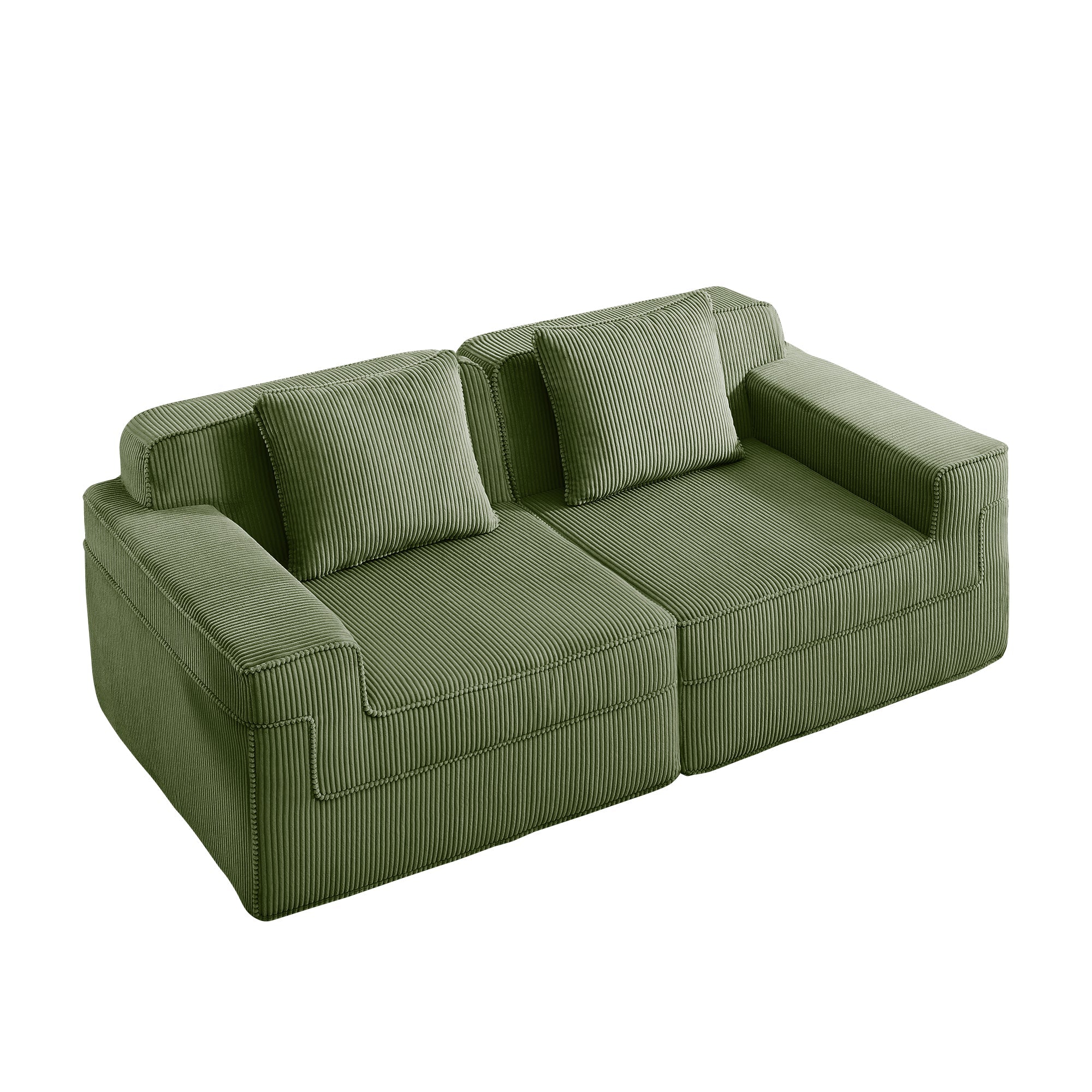 Hudson 2-Seat Boneless Couch in Olive #OttOnly_0 #Color_Olive