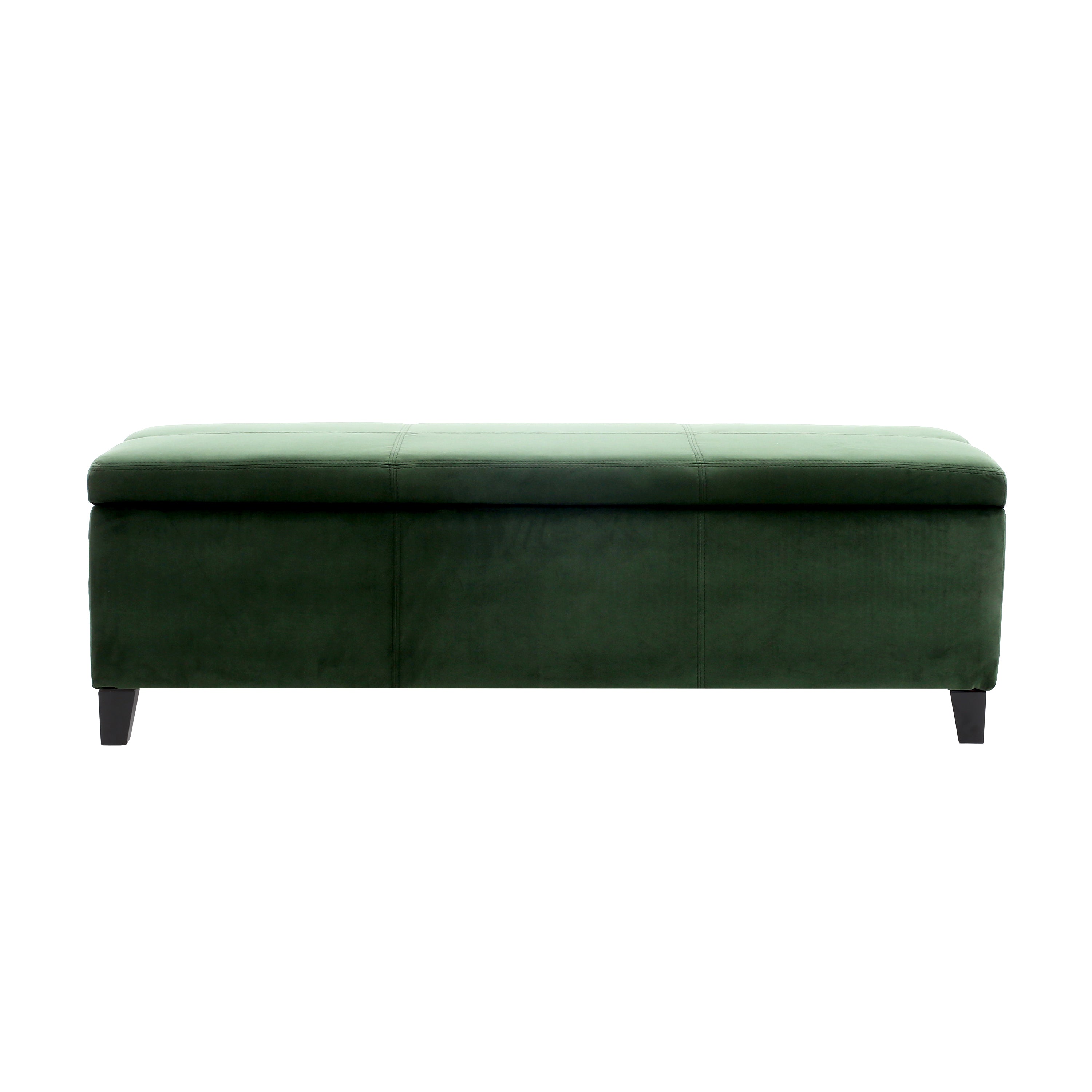 Green Storage Ottoman Bench, 51 in, Lift-Top Hidden Storage