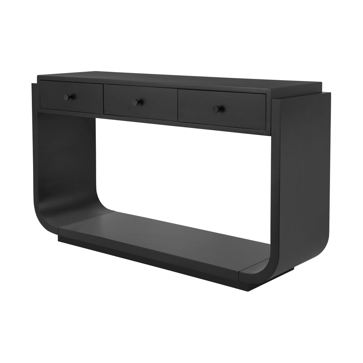 Black Console Table, 3 Drawers, 55 in Wide