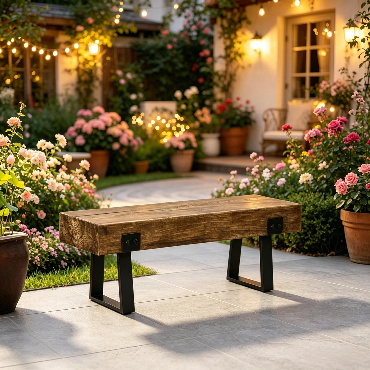Natural Outdoor Bench, 48 in Wide