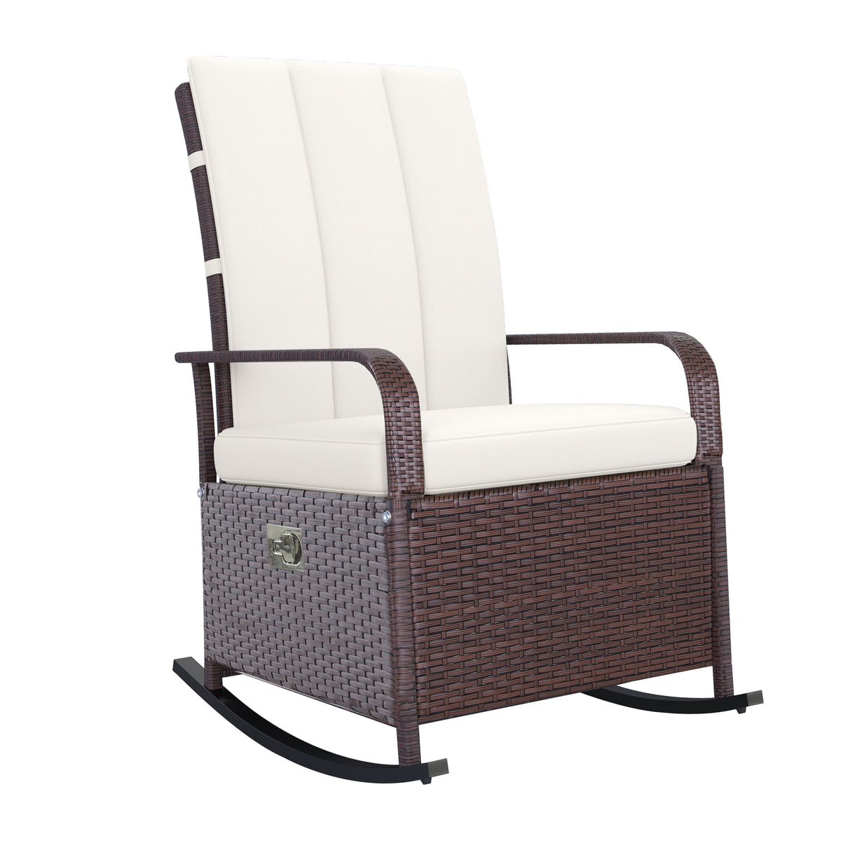 Brown Wicker Outdoor Rocking Chair