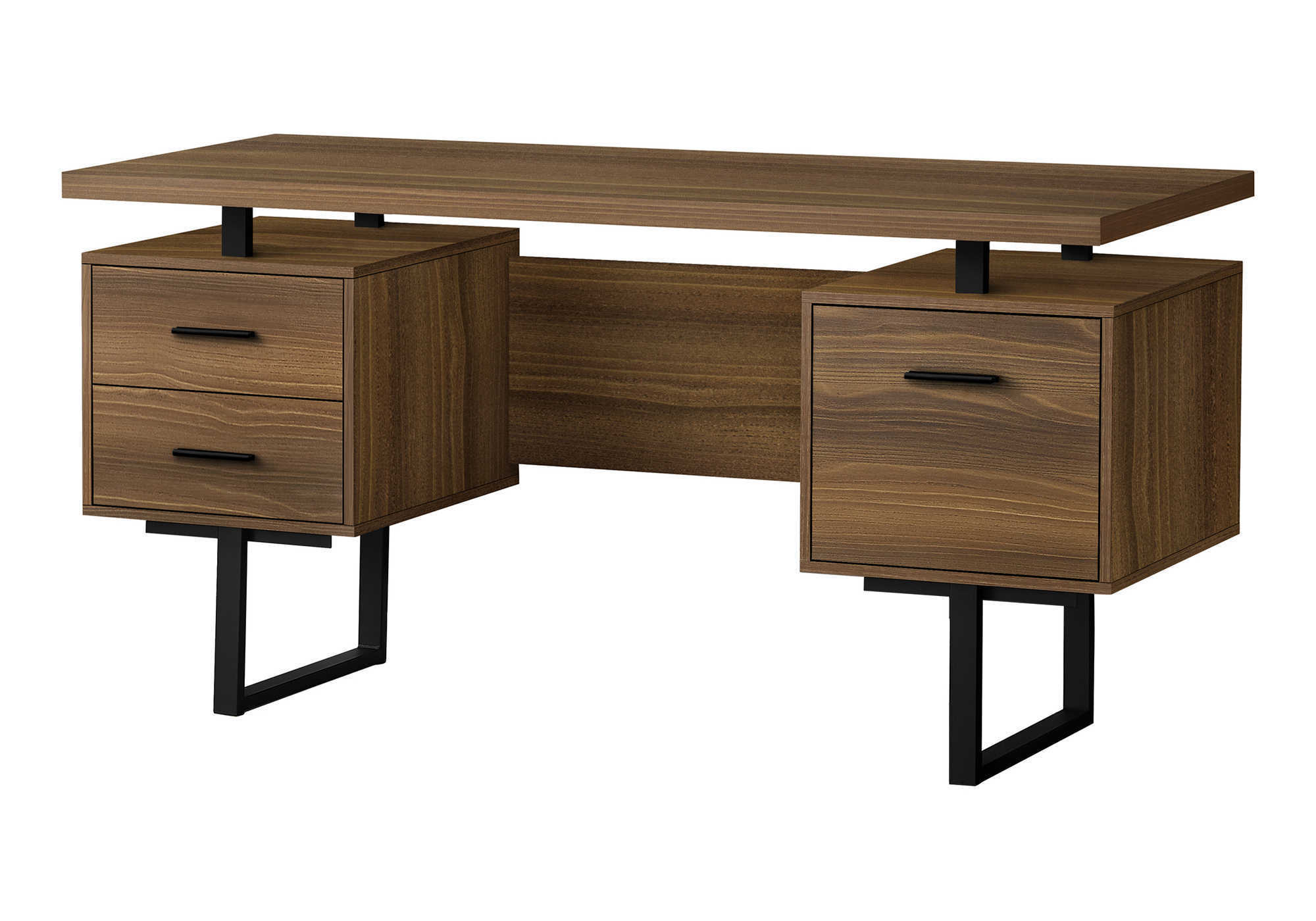 Contemporary Computer Desk, 60 in, Walnut