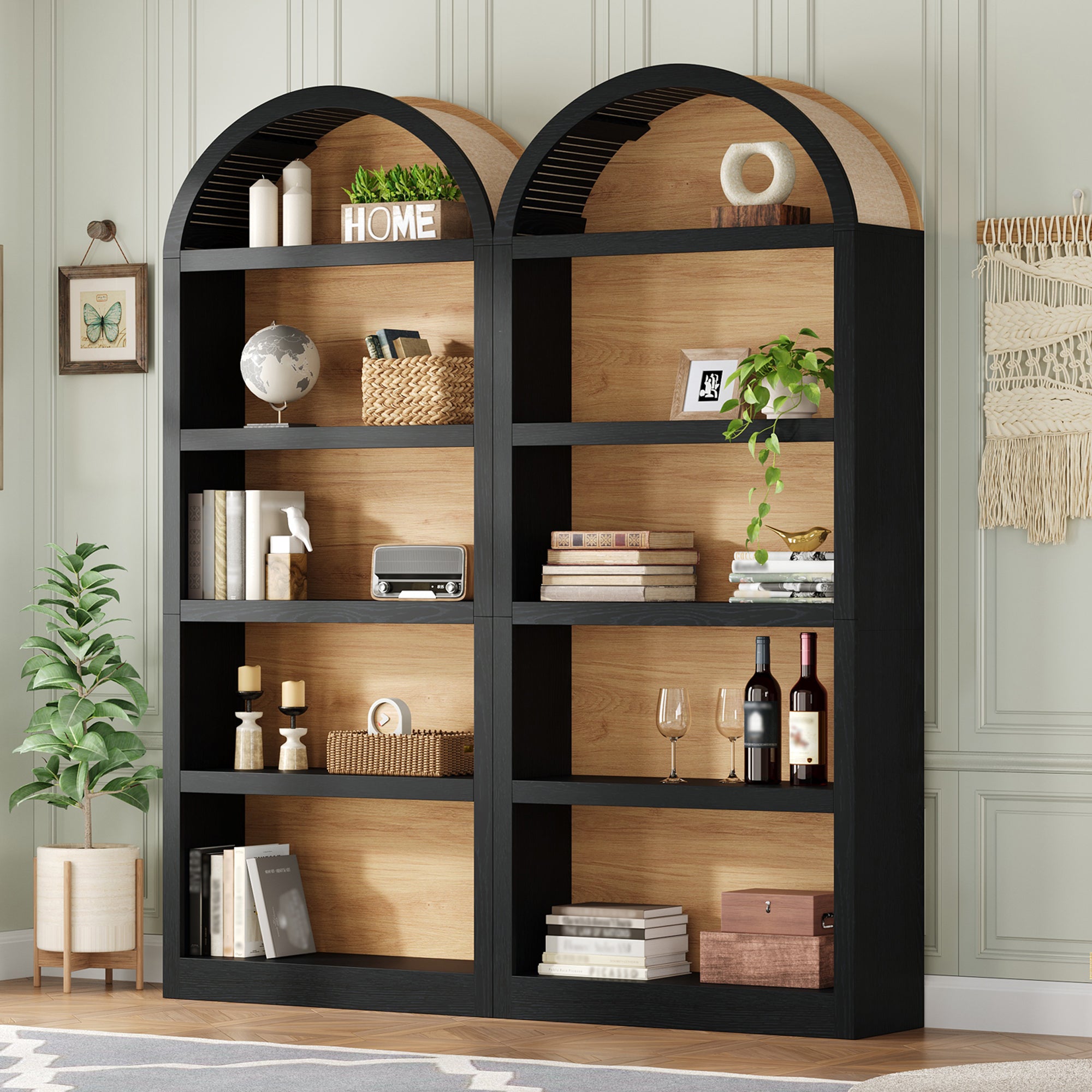 Big and Tall Storage Cabinet, 69.8 in, Natural, 8-Shelf