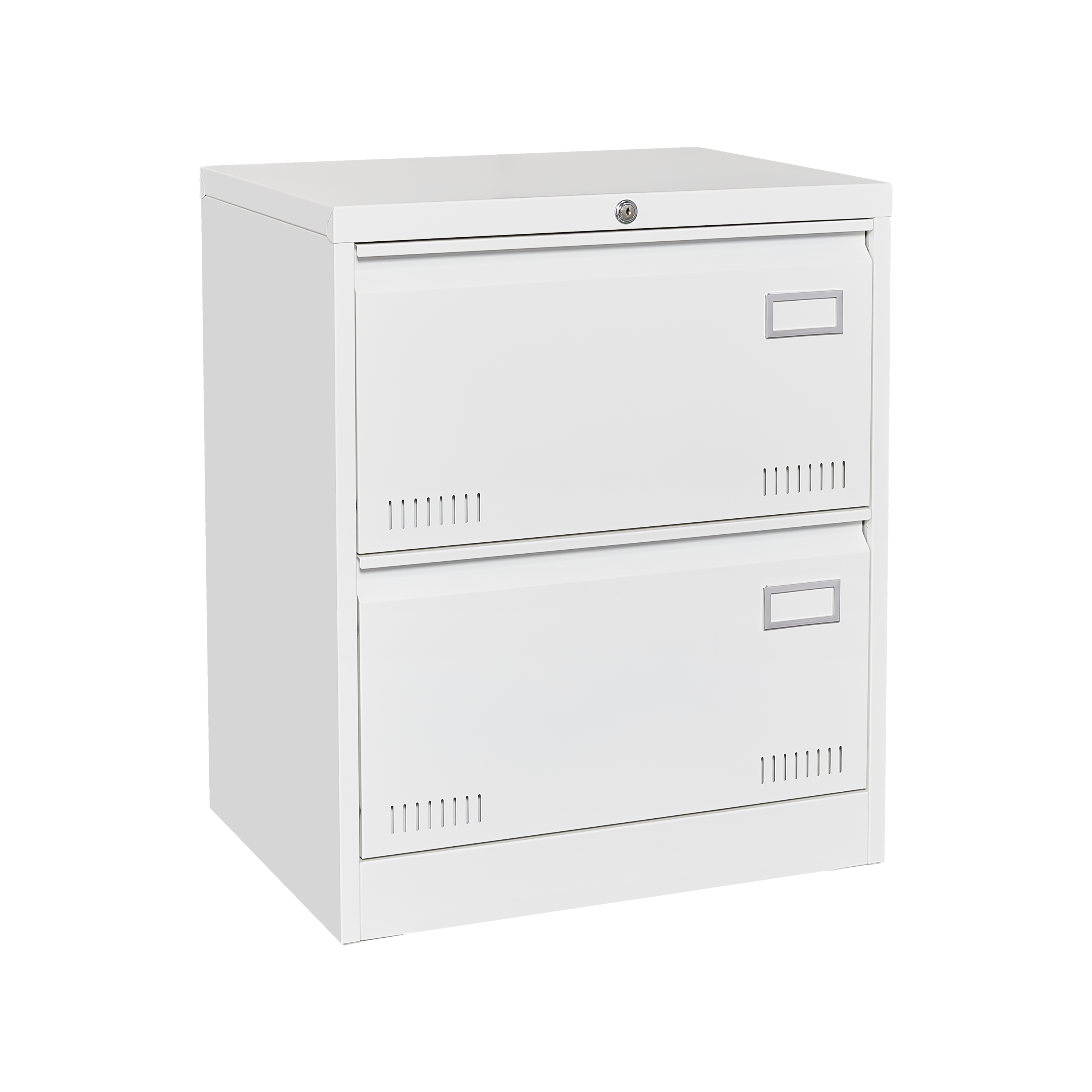 Lateral File Cabinet with Drawers and Lock, 23.6 in, White