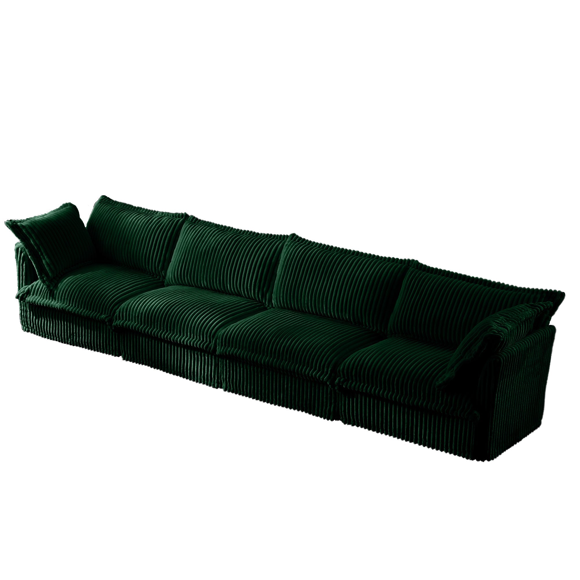 Fluffy 4-Seat Modular Sofa in Corduroy Emerald #OttOnly_0 #Fabric_Corduroy Emerald