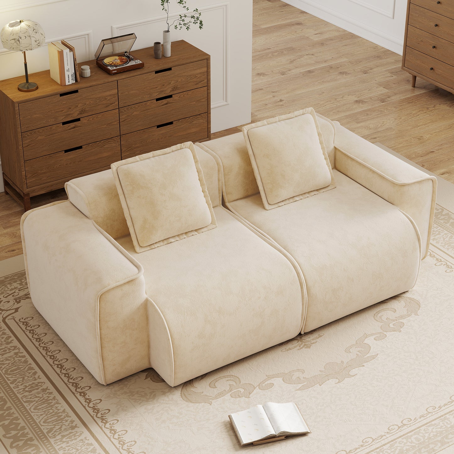 Seneca Boneless Couch - 2 Seater, Camel