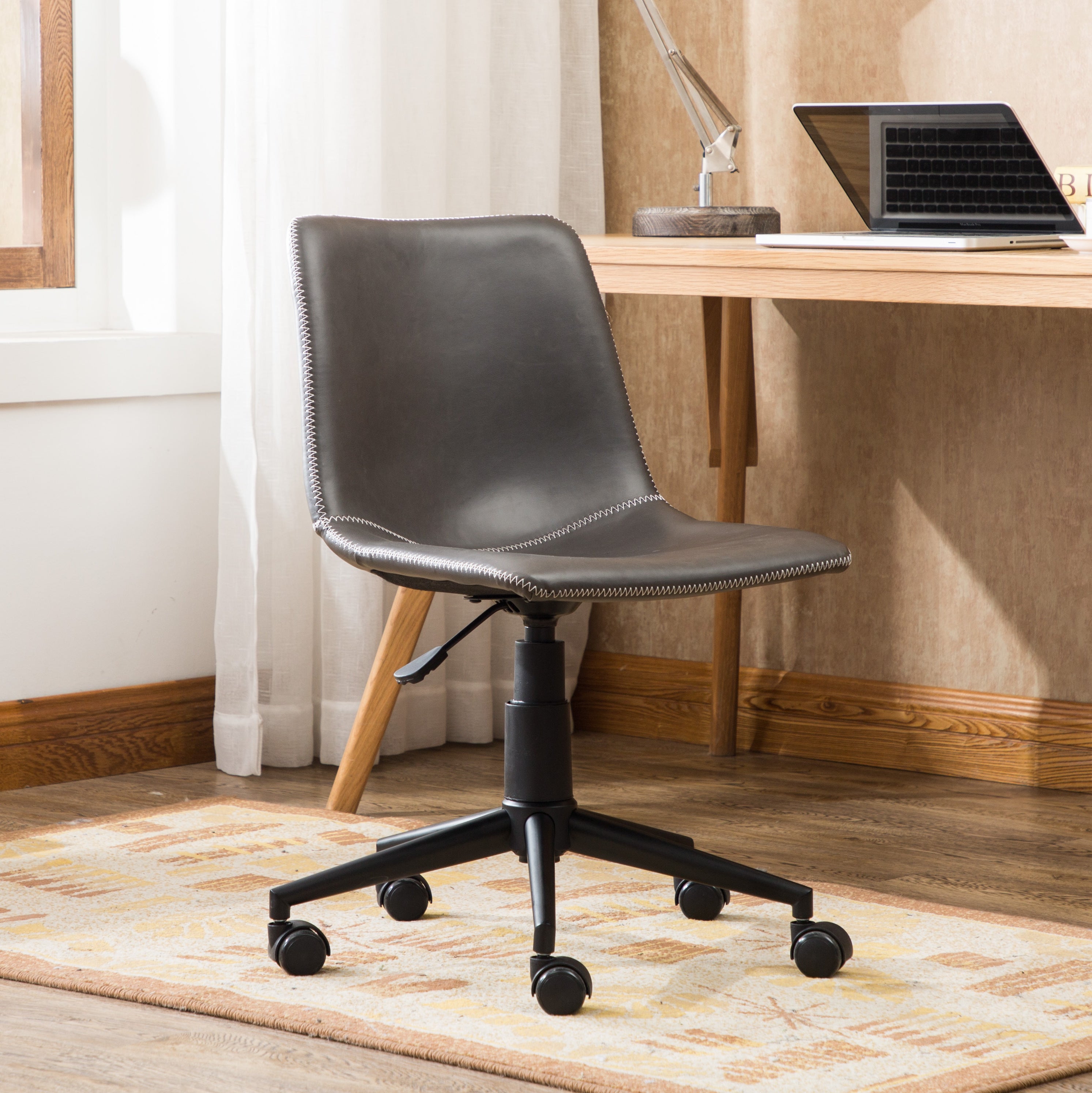 Height Adjustable Office Chair, 20 in, Grey