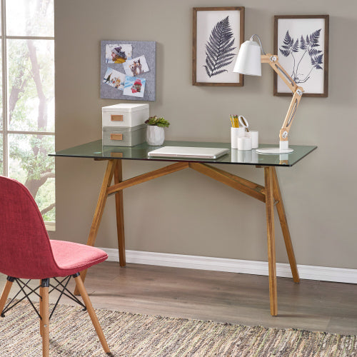 Modern Conference Table, 51.2 in, Natural