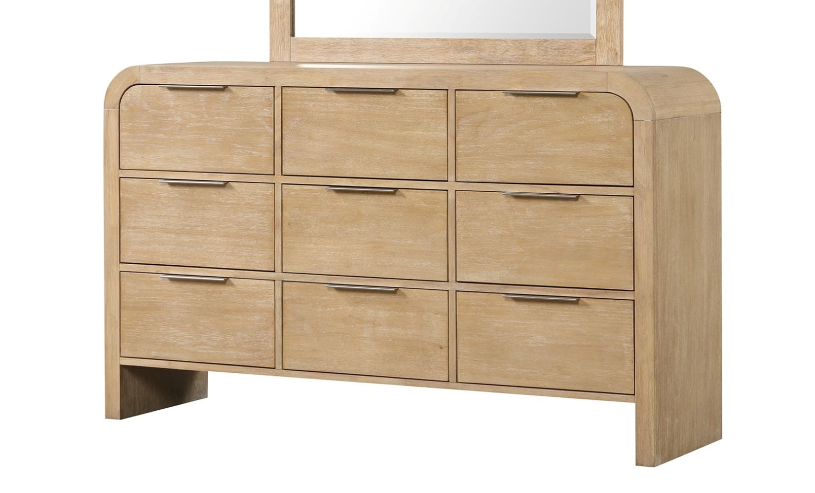 9-Drawer Wide Dresser, 63 Inches, Natural Finish