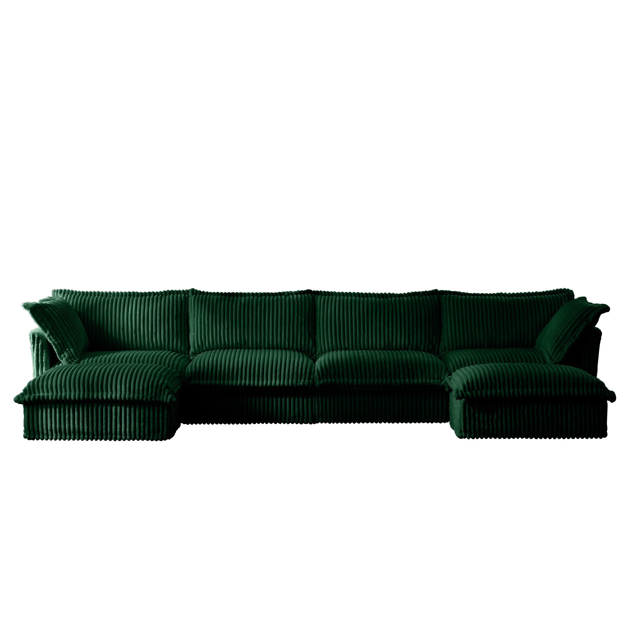 Fluffy 4-Seat Modular Sofa in Corduroy Emerald #OttOnly_2 #Fabric_Corduroy Emerald
