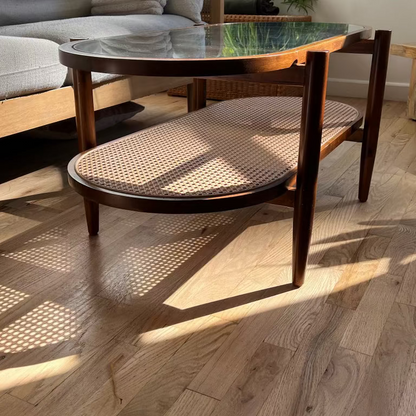 Oval Coffee table in a beautiful sunny living room