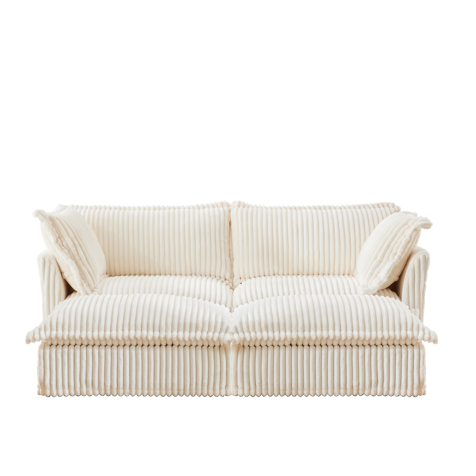 Fluffy 2-Seat Modular Sofa in Corduroy Cream #OttOnly_2 #Fabric_Corduroy Cream