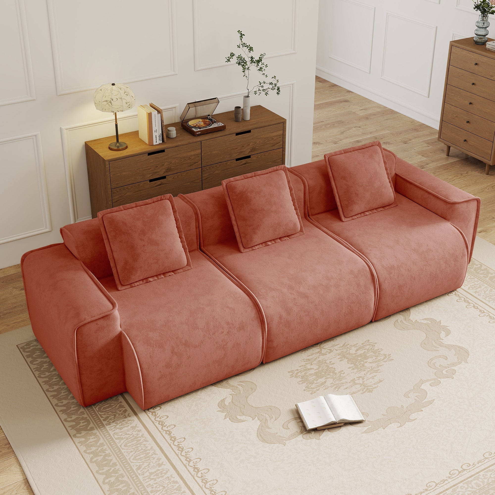 Seneca 3-Seat Boneless Couch in Terracotta #OttOnly_0 #Color_Terracotta