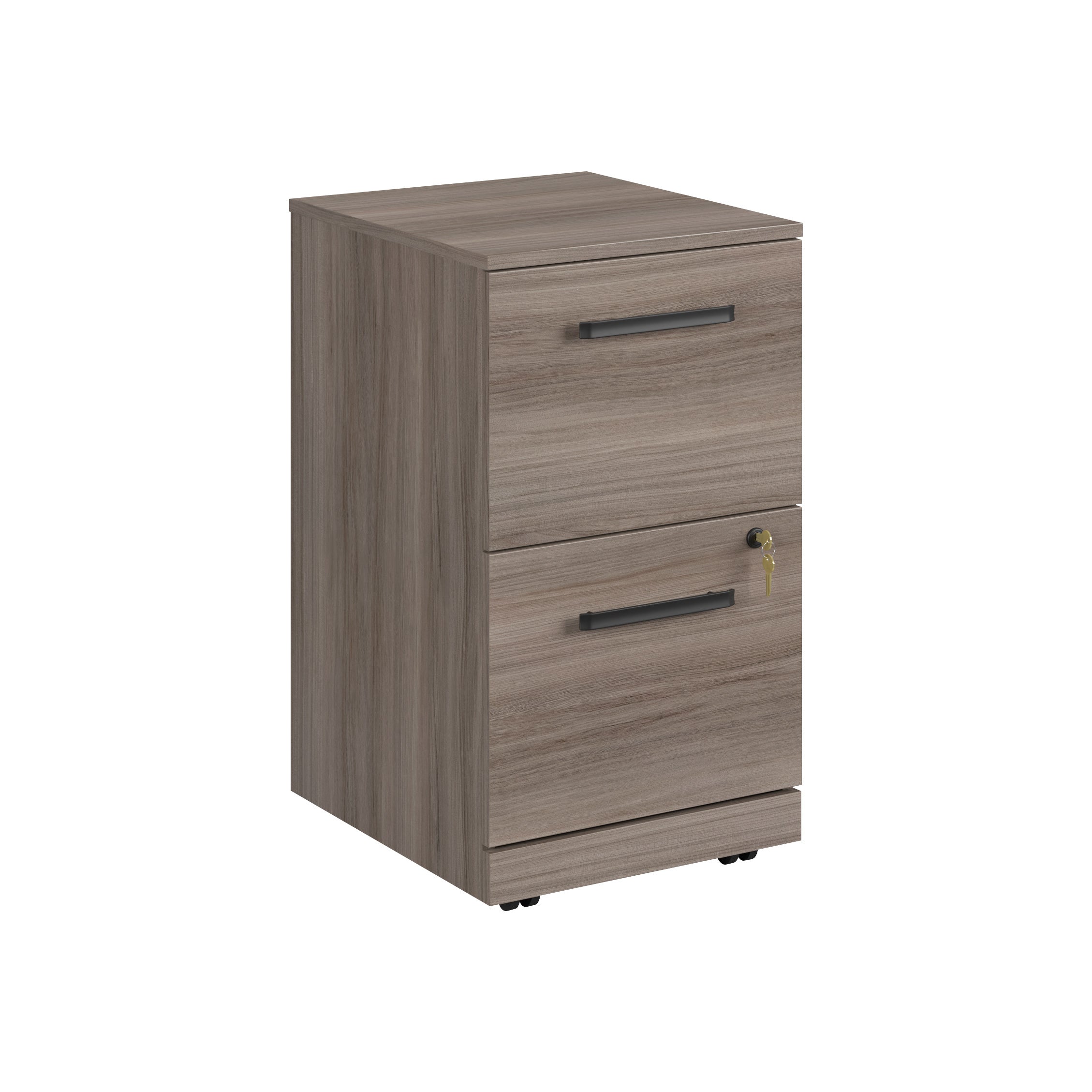 Rolling File Cabinet with Drawers and Lock, 19.5 in, Brown
