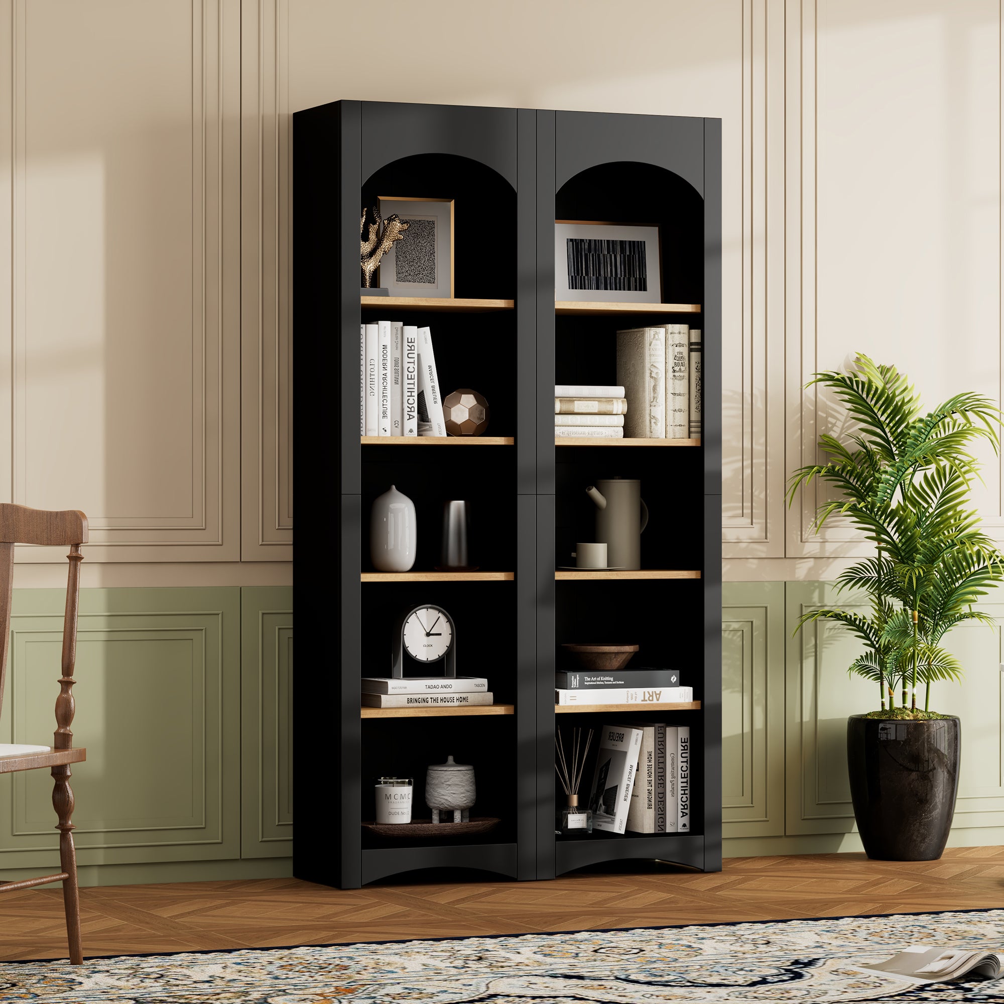 Farmhouse Storage Cabinet, 39.3 in, Black
