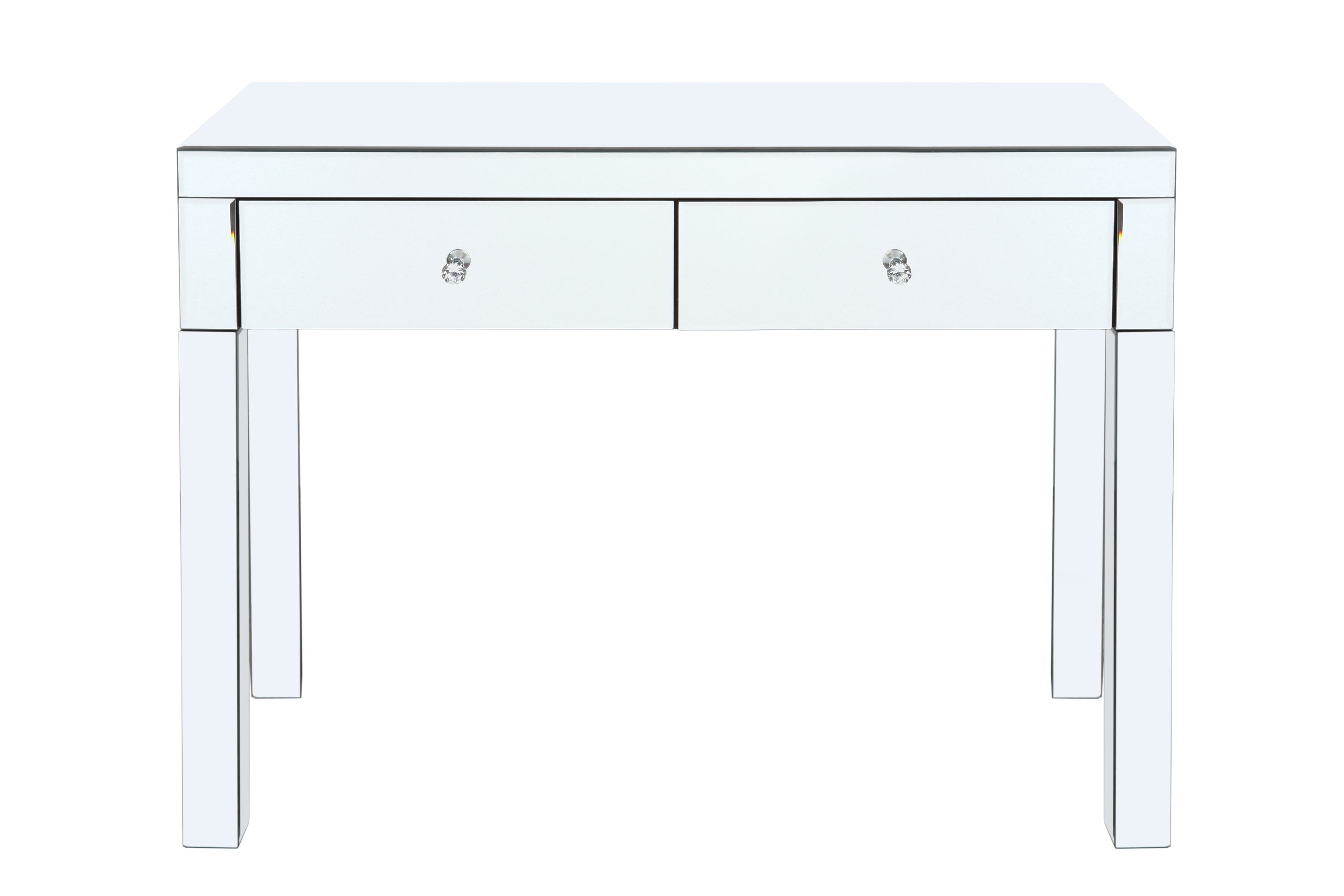 Computer Desk with Drawers, 39.4 in, Silver