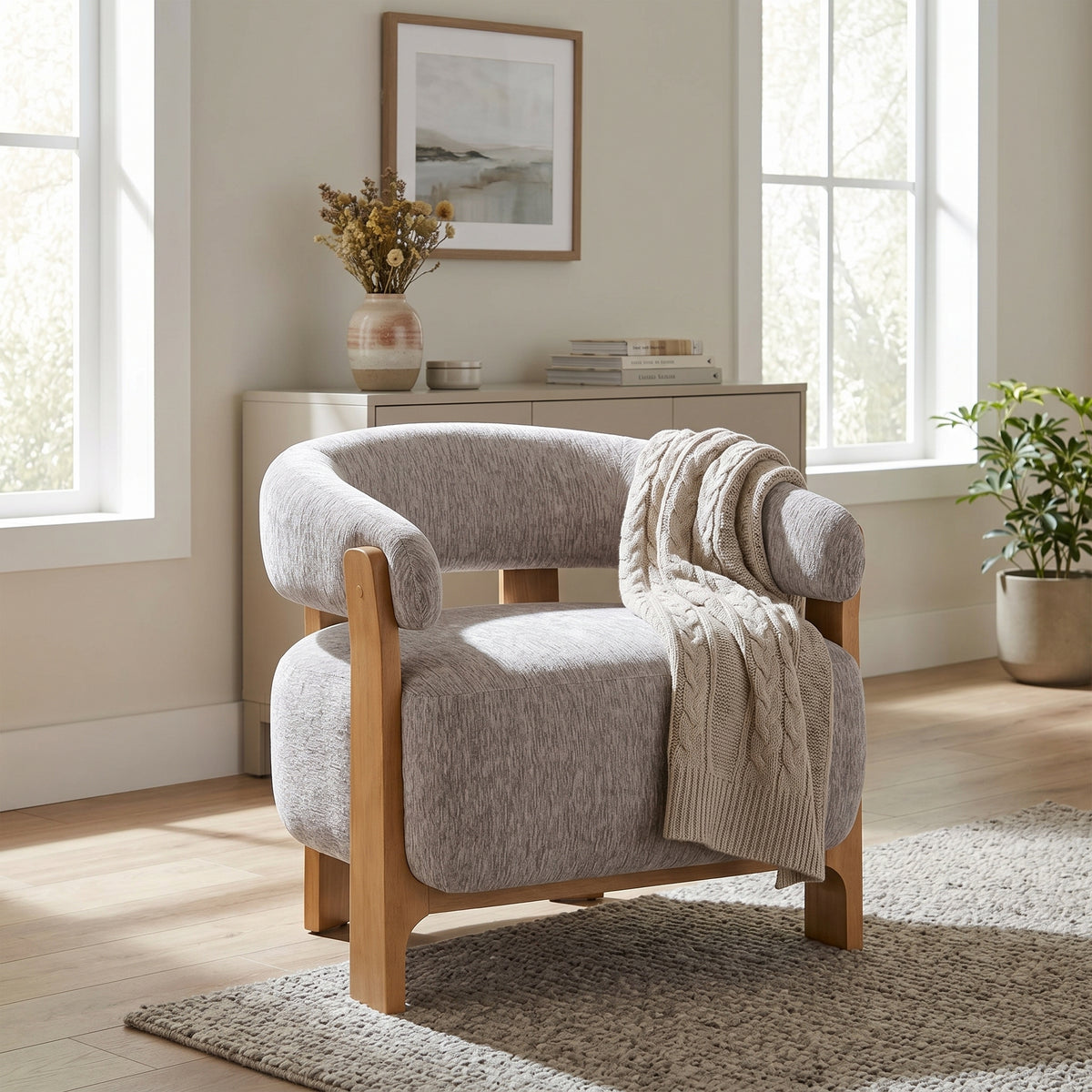 Boucle Barrel Chair