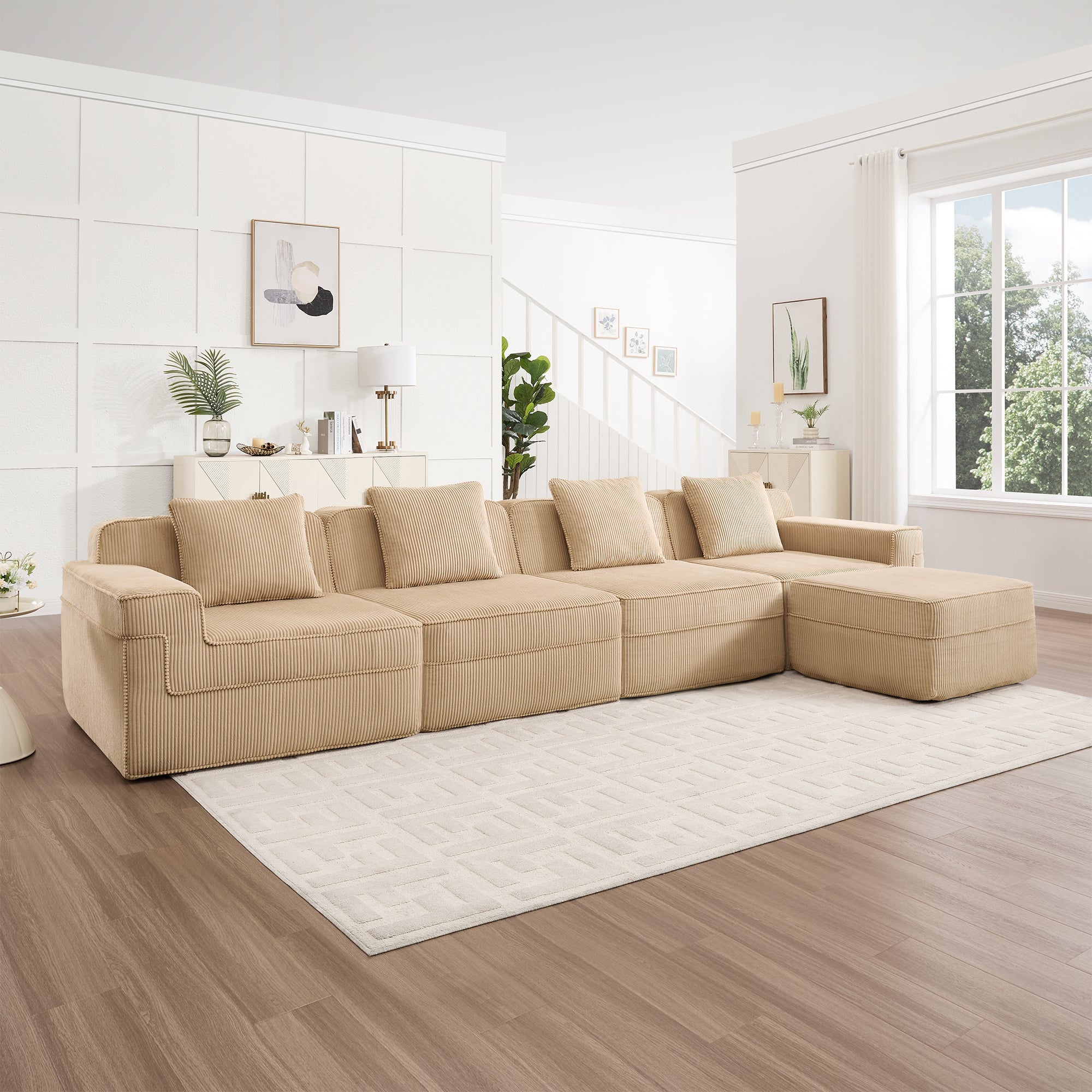 Hudson 4-Seat Boneless Couch in Camel #OttOnly_1 #Color_Camel