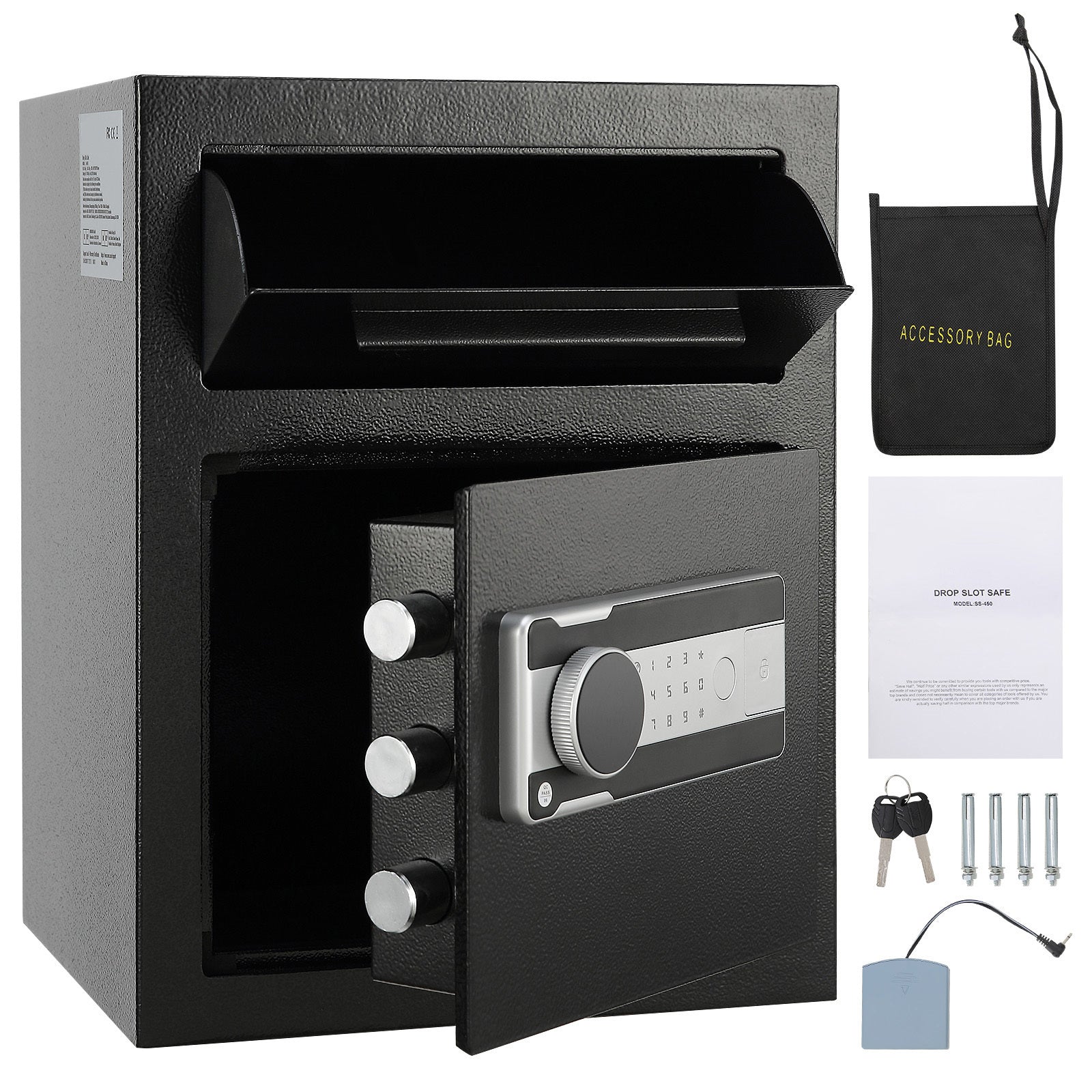 Office Safe, 13.8 in, Black, 11.81 in Deep