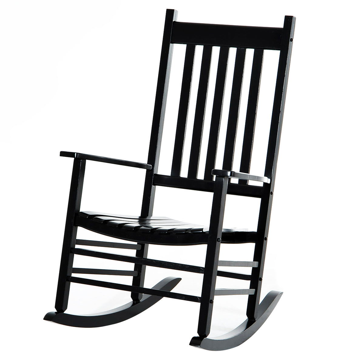 Black Solid Wood Outdoor Rocking Chair