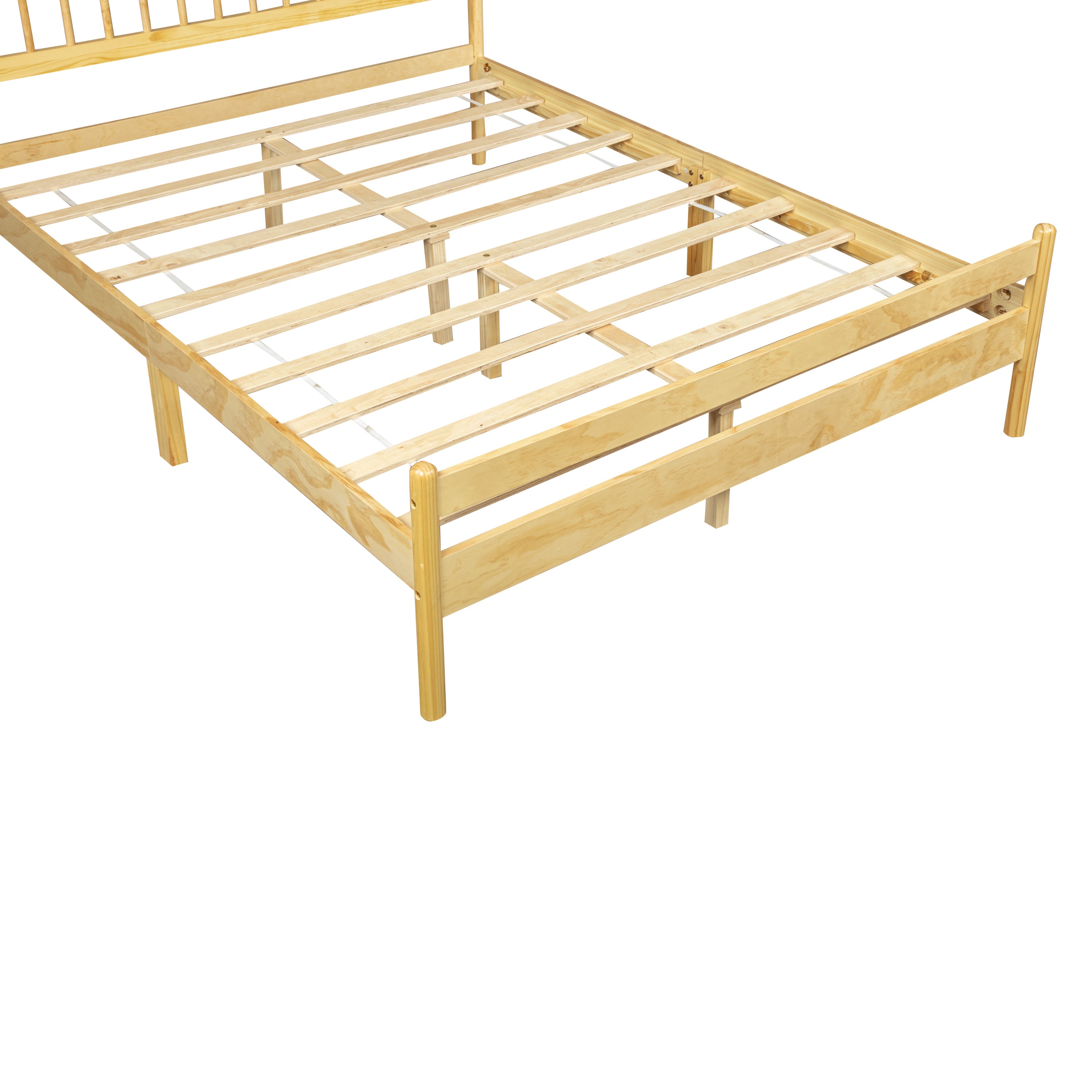 Close-up of the slat support system on the natural pine frame #Color_Natural