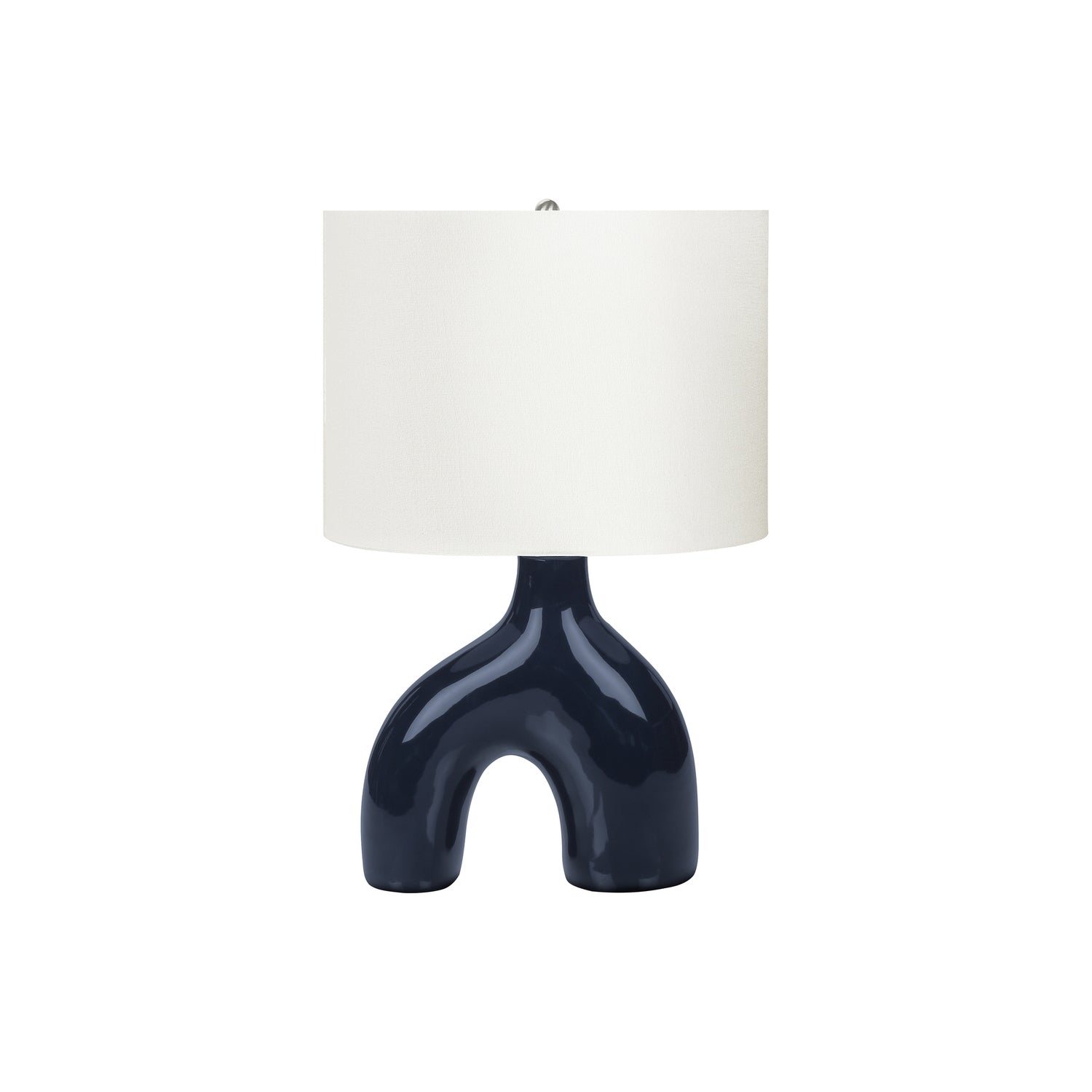 Table Lamp, Ceramic with Fabric Shade, Blue