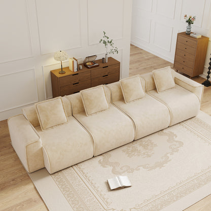 Seneca Boneless Couch - 4 Seater, Camel