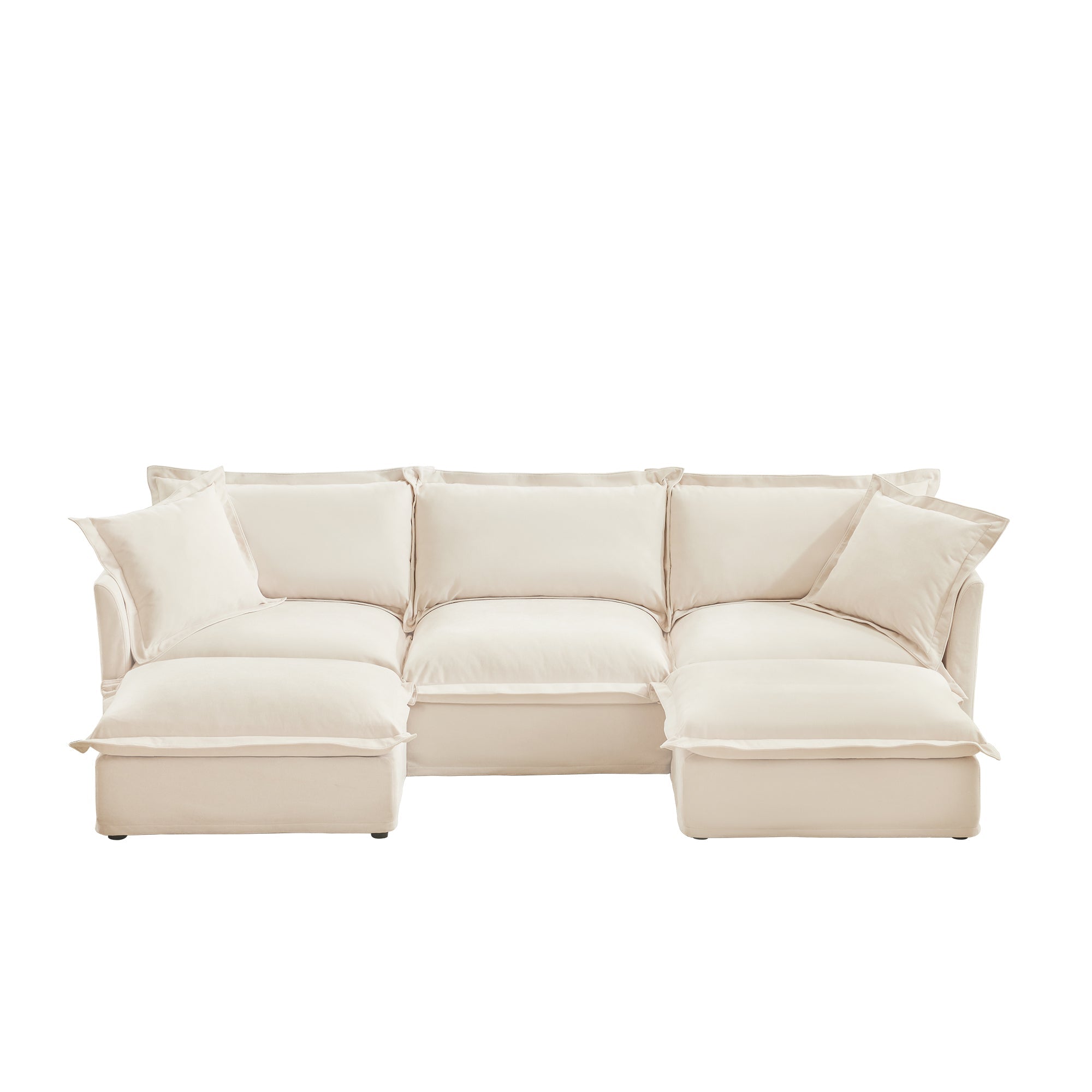 Fluffy 3-Seat Modular Sofa in Chenille Cream #OttOnly_2 #Fabric_Chenille Cream