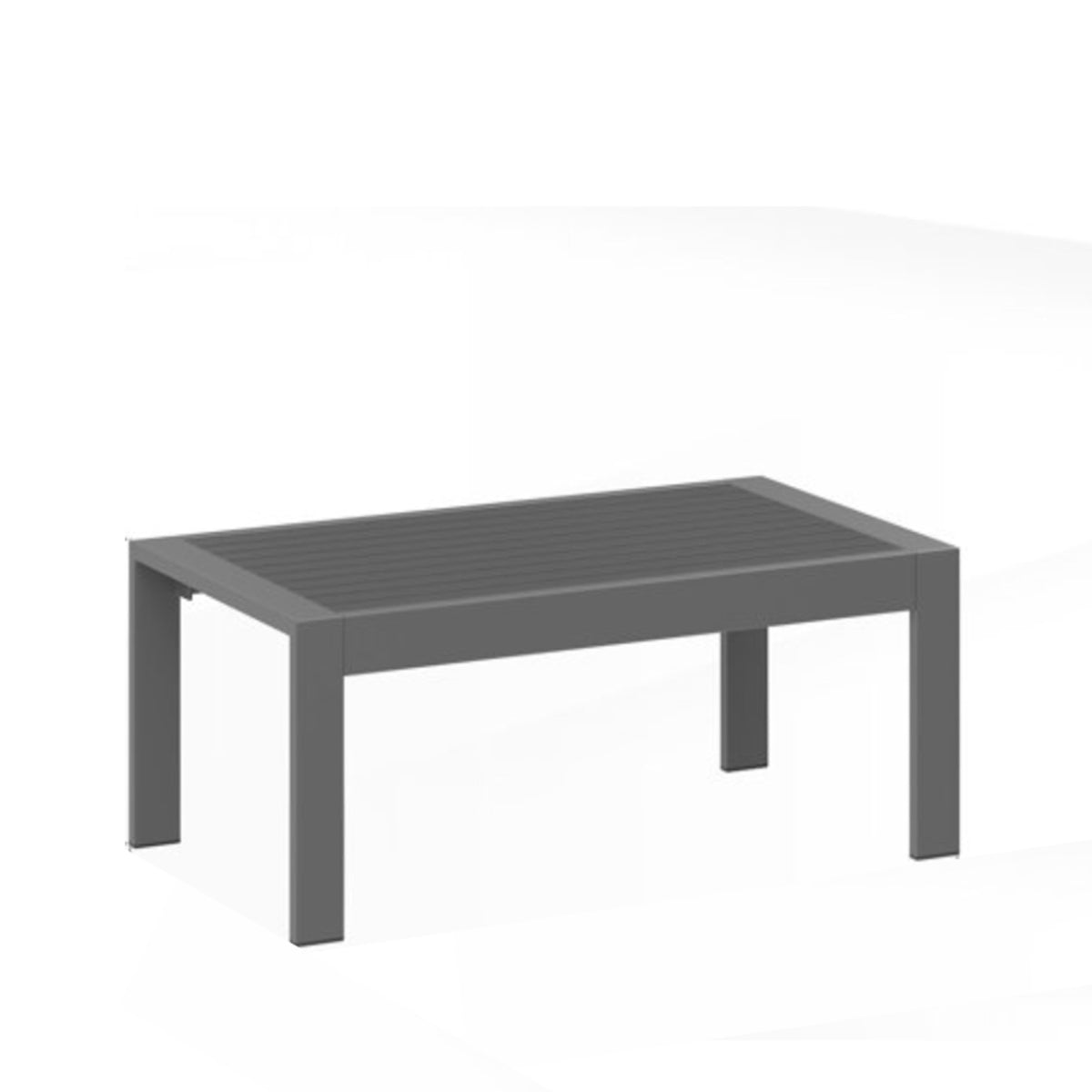 Gray Metal Outdoor Coffee Table, 43 in Wide