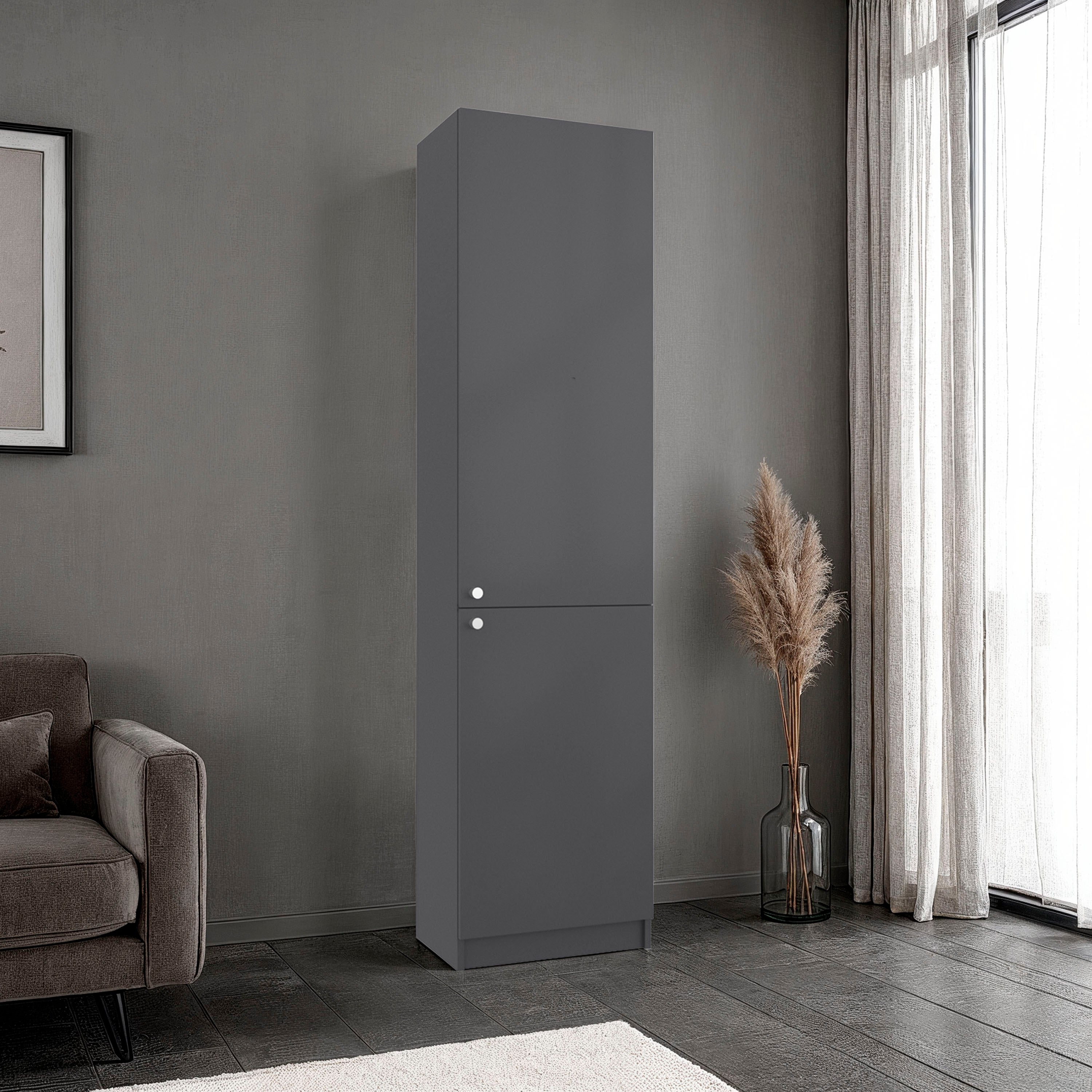 Vertical Storage Cabinet, 17.7 in, Grey