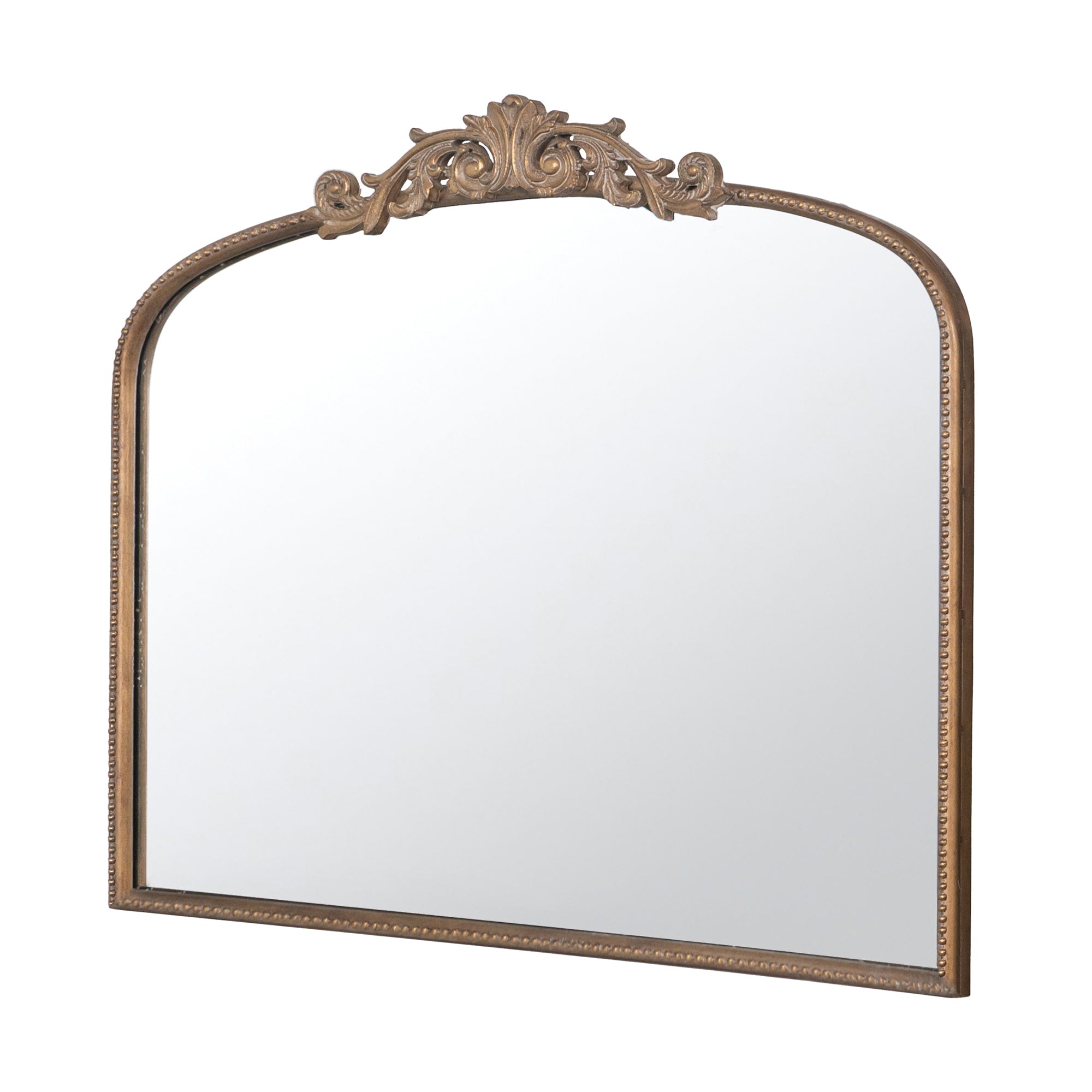 40" x 31.2" Gold Baroque Arch Mirror for Mantel or Console