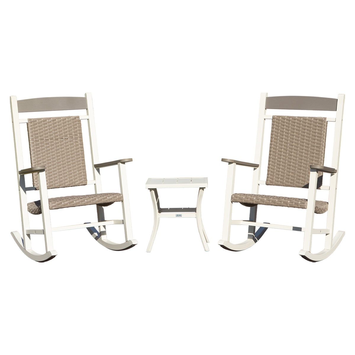 HDPE 3-Piece Patio Rocking Chair Set