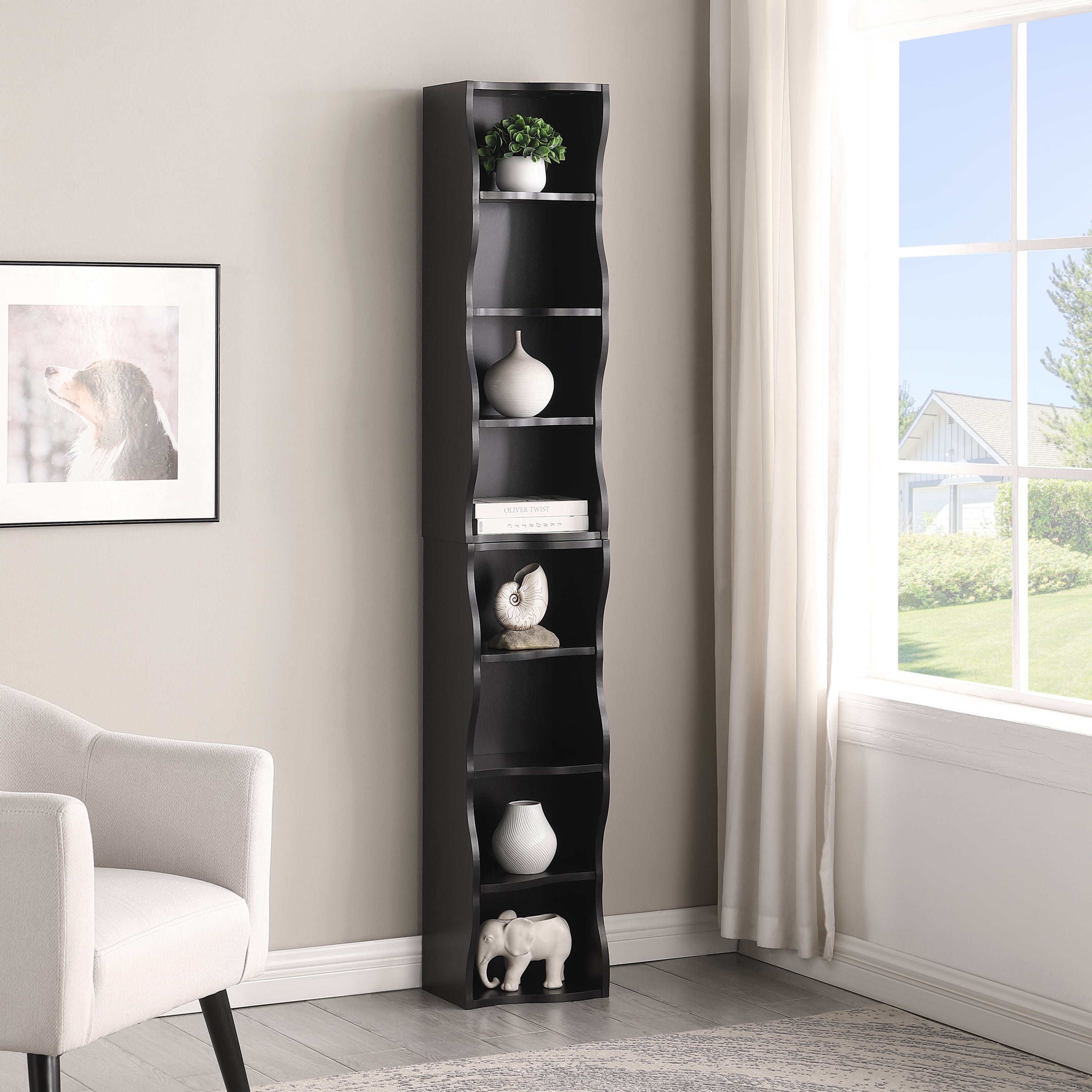 Bookcase, 11.6 in, Black