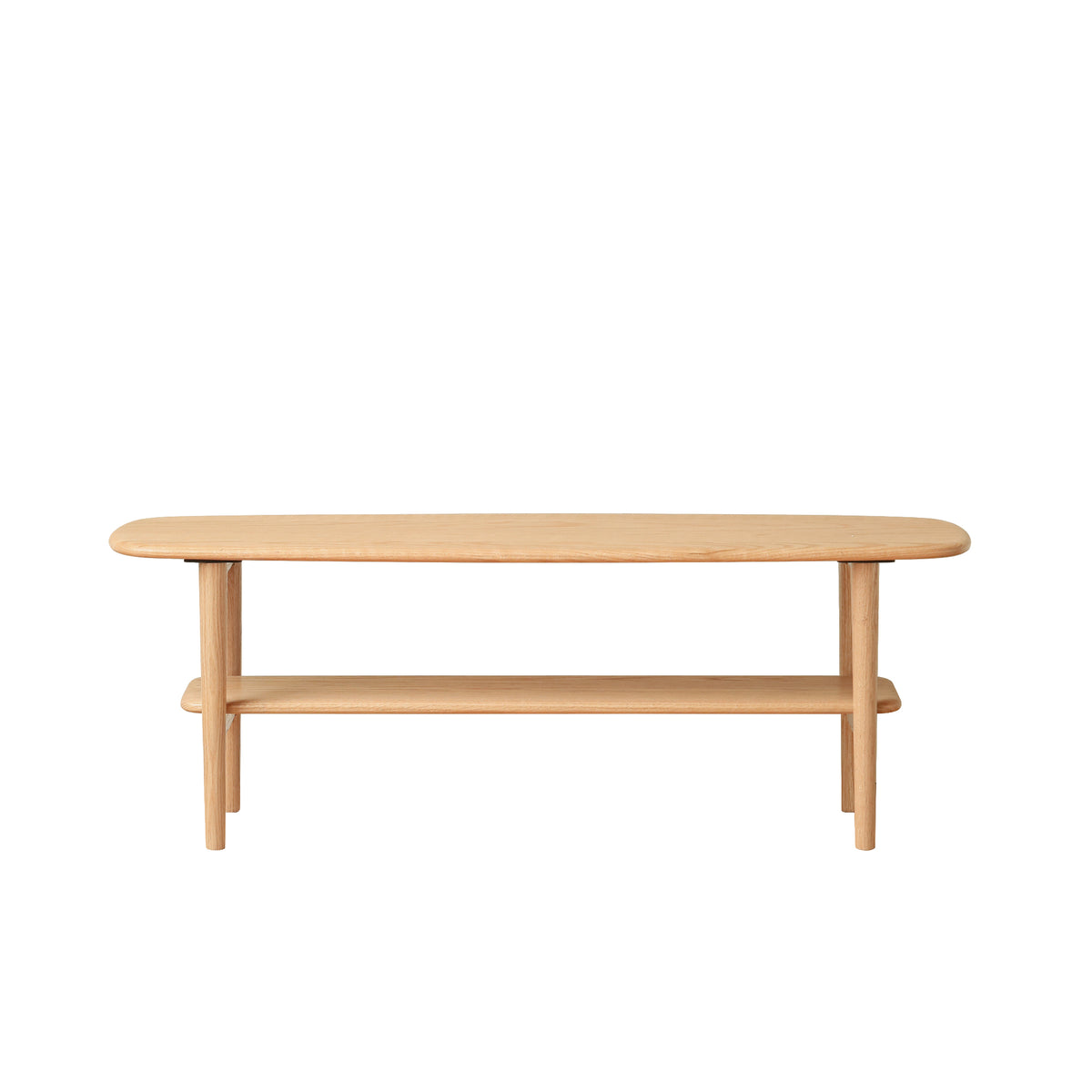 Oak Solid Wood Rectangular Coffee Table with Storage, 39.4 in