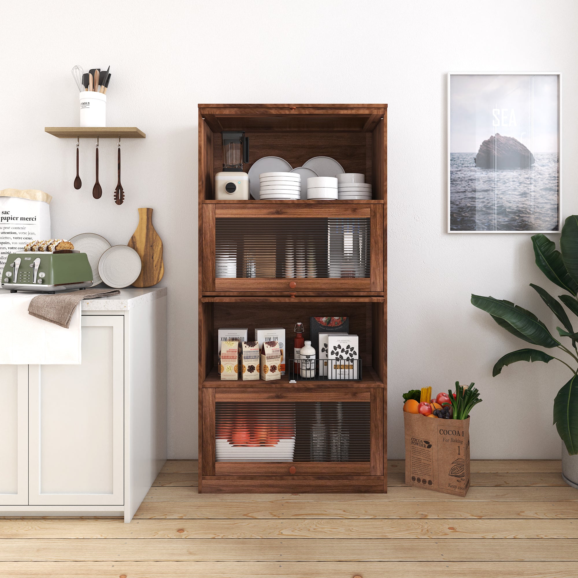 Contemporary Storage Cabinet, 31.5 in
