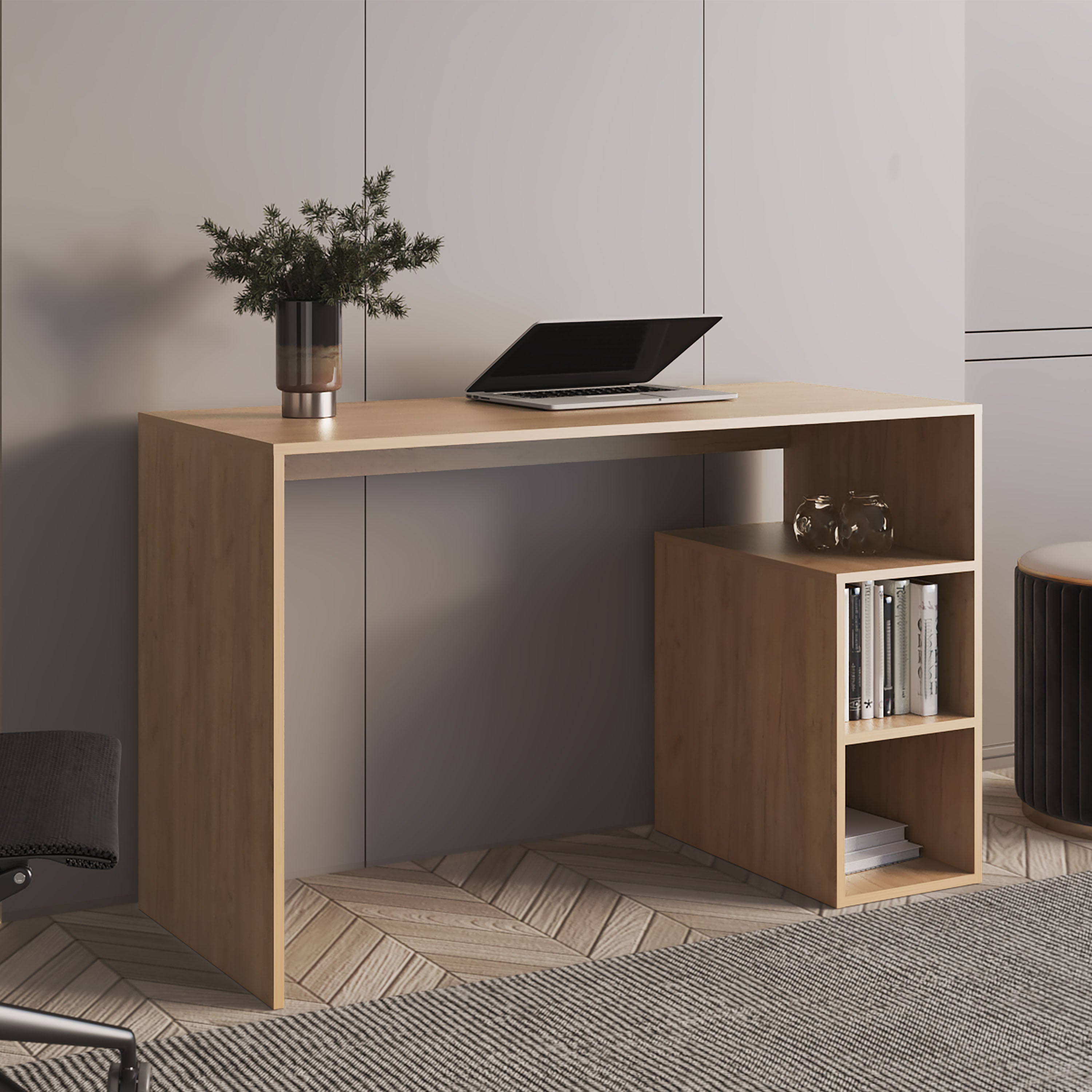 Office Desk, 47.2 in, Natural
