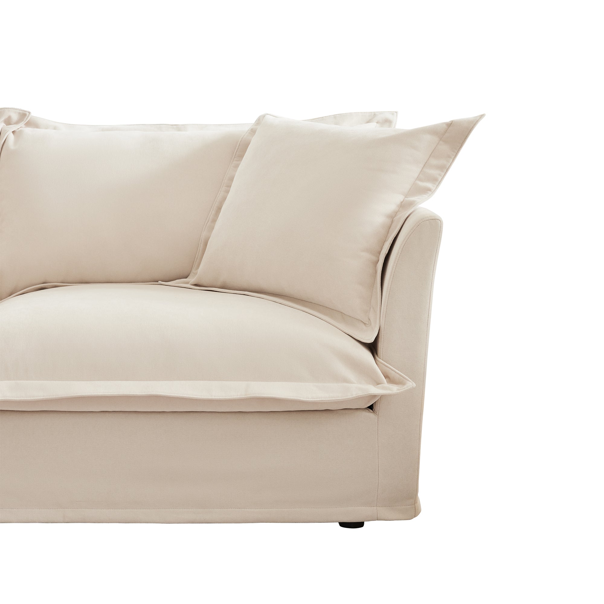 Fluffy 4-Seat Modular Sofa in Chenille Cream #Fabric_Chenille Cream