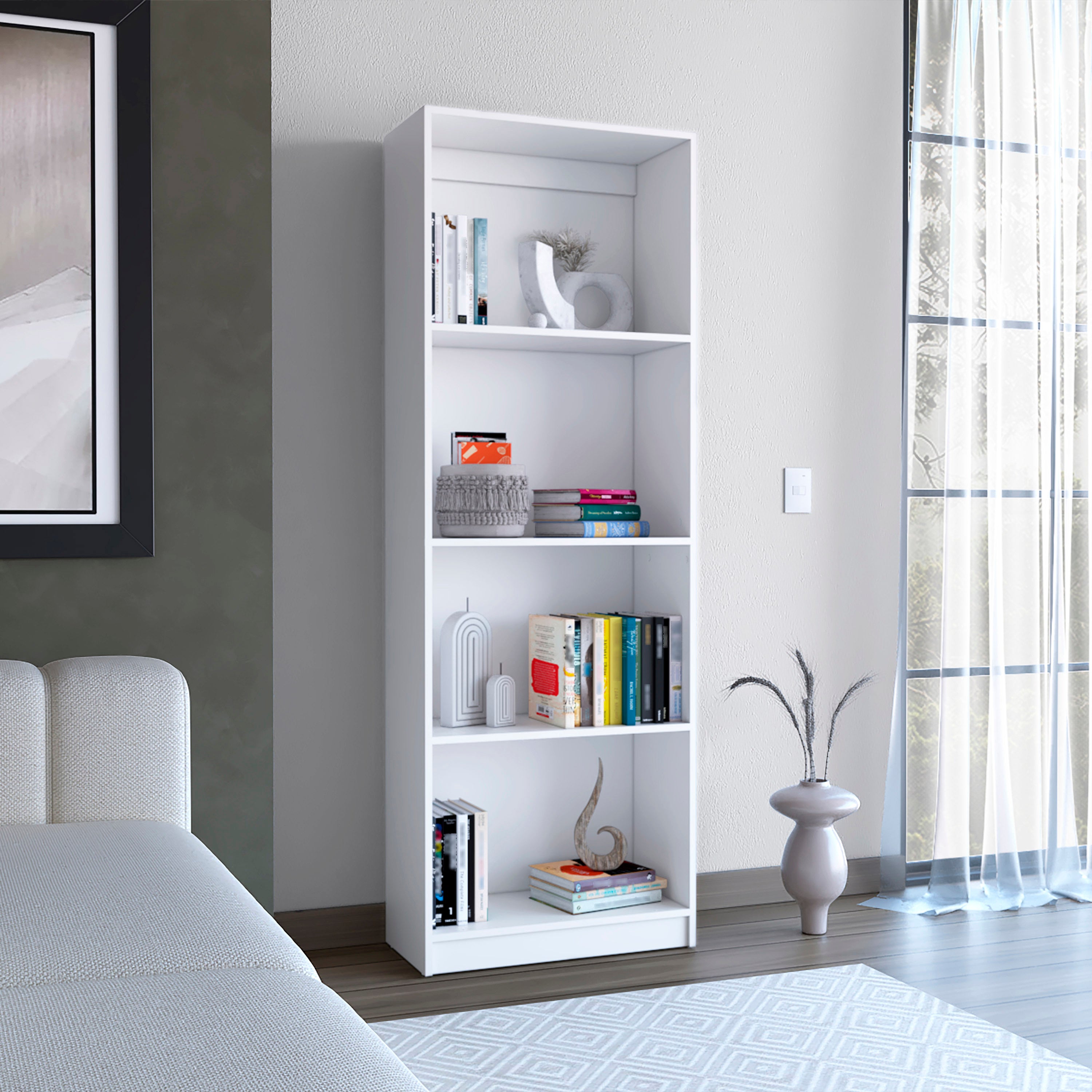 Bookcase, 24.7 in, White