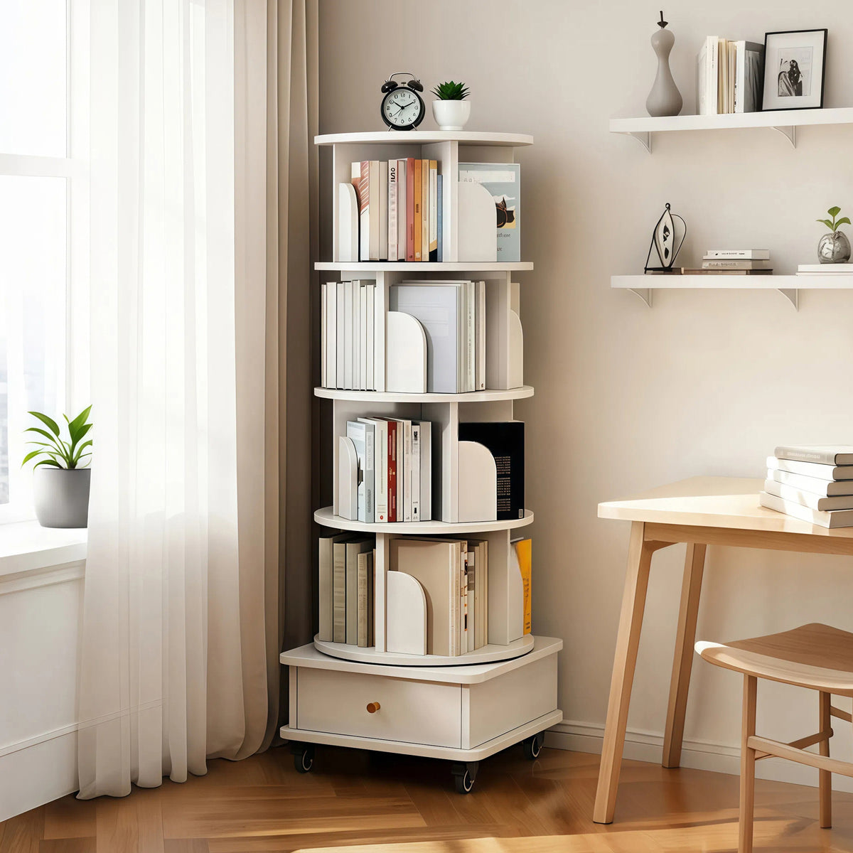 White Bookcase, 18.1 in Wide