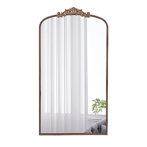 Arched Full Length Mirror, 66.2 x 36 Inch, Gold