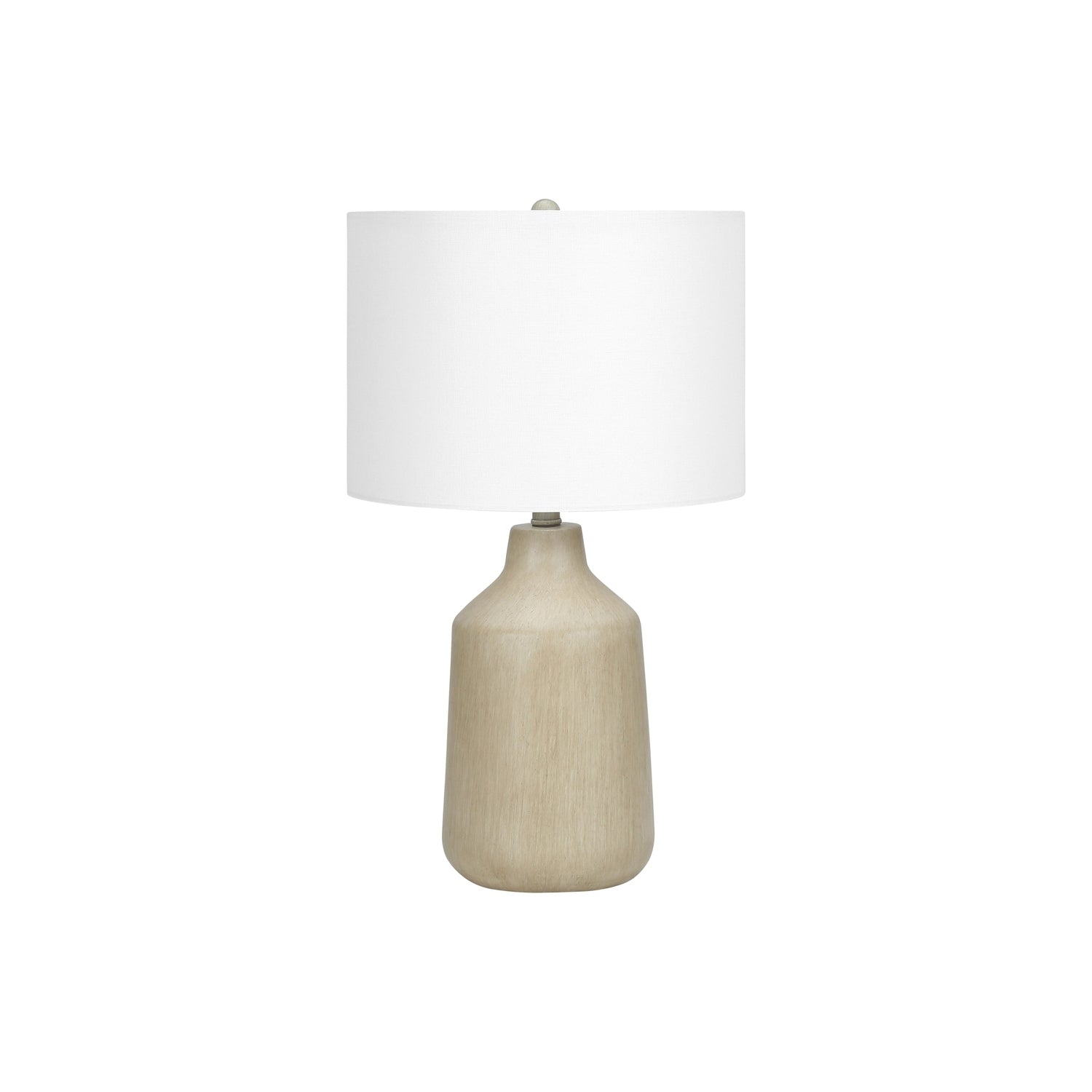 Table Lamp with Drum Shade and Concrete Base in Beige