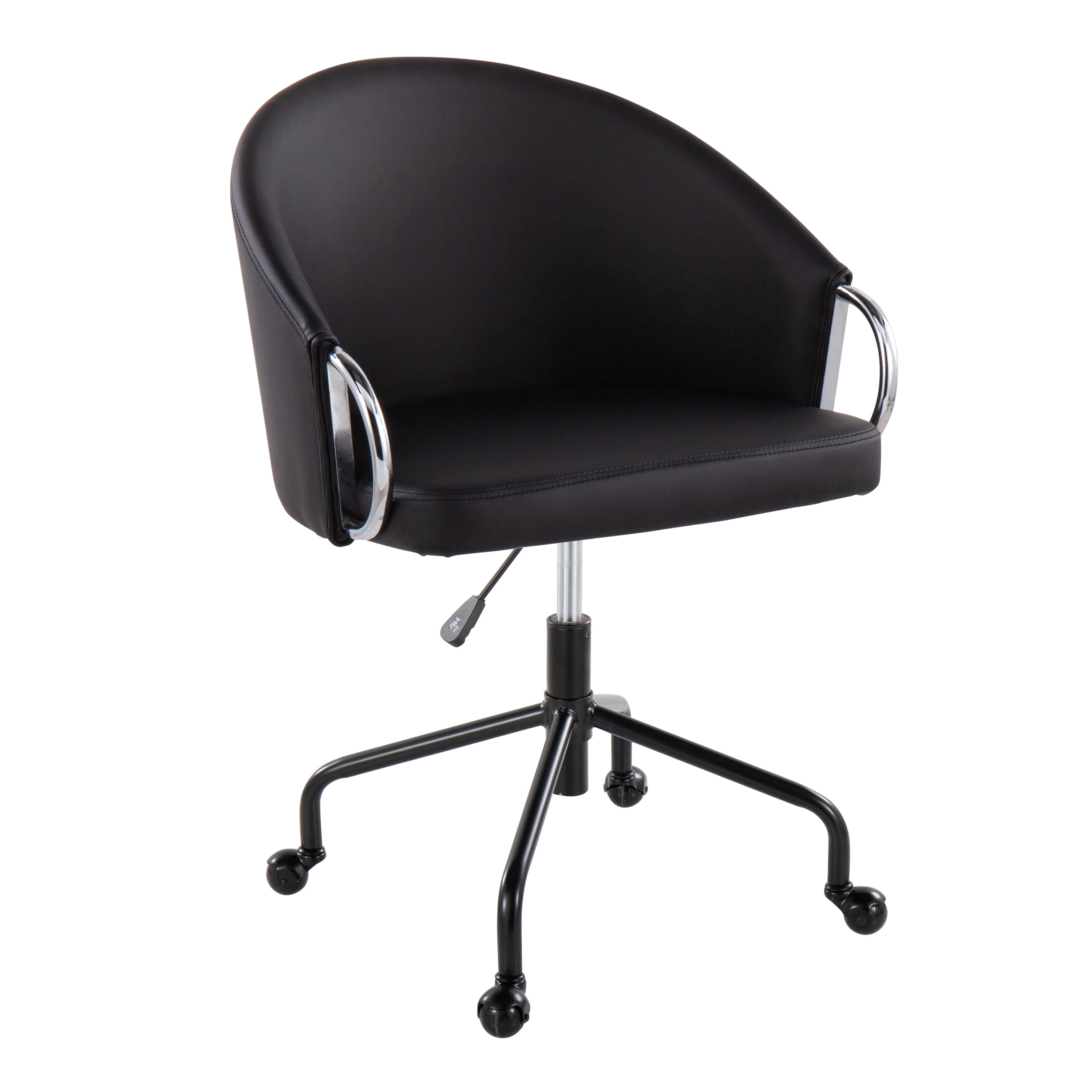 Contemporary Office Chair, 27 in, Black