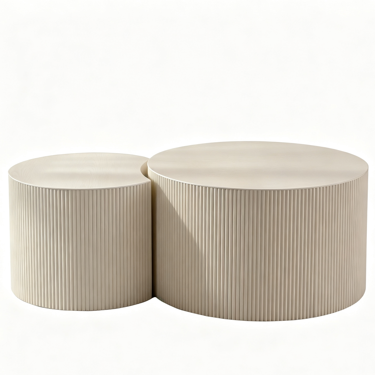 Beige Round Coffee Table, 47.3 in